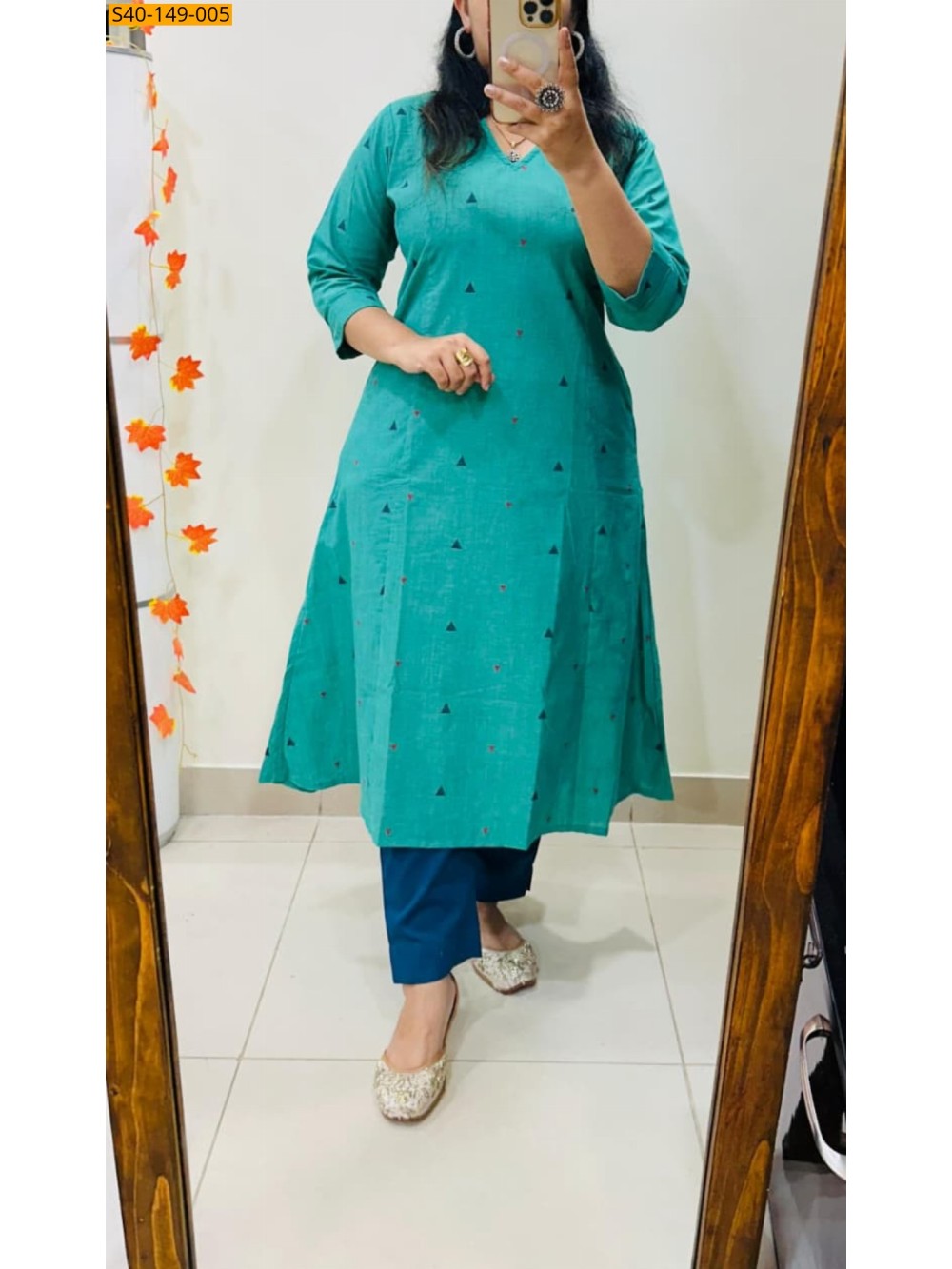 Fancy Cotton Aline Kurti and Pant