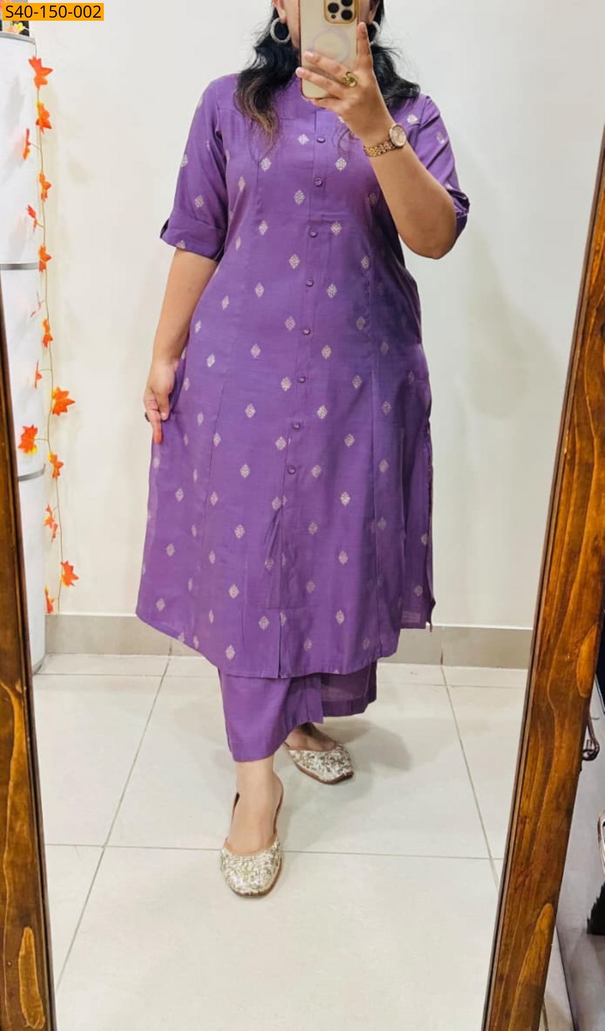 Lavender Gajji silk coord set