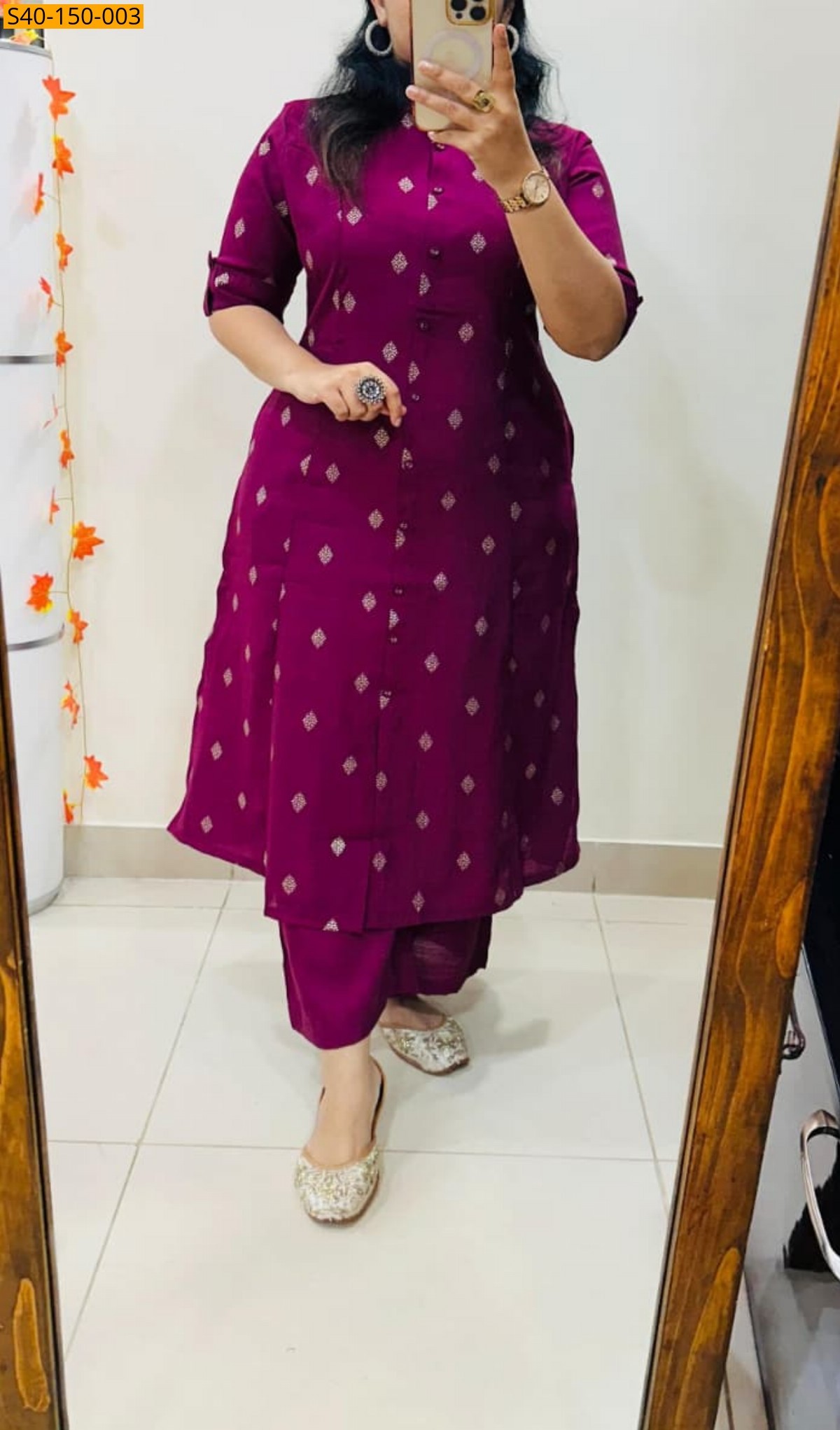 Magenta Gajji silk coord set