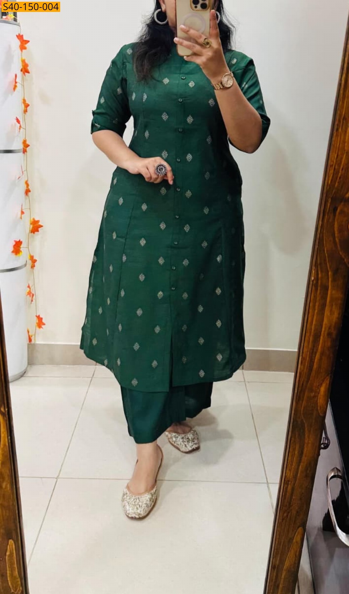 Green Gajji silk coord set