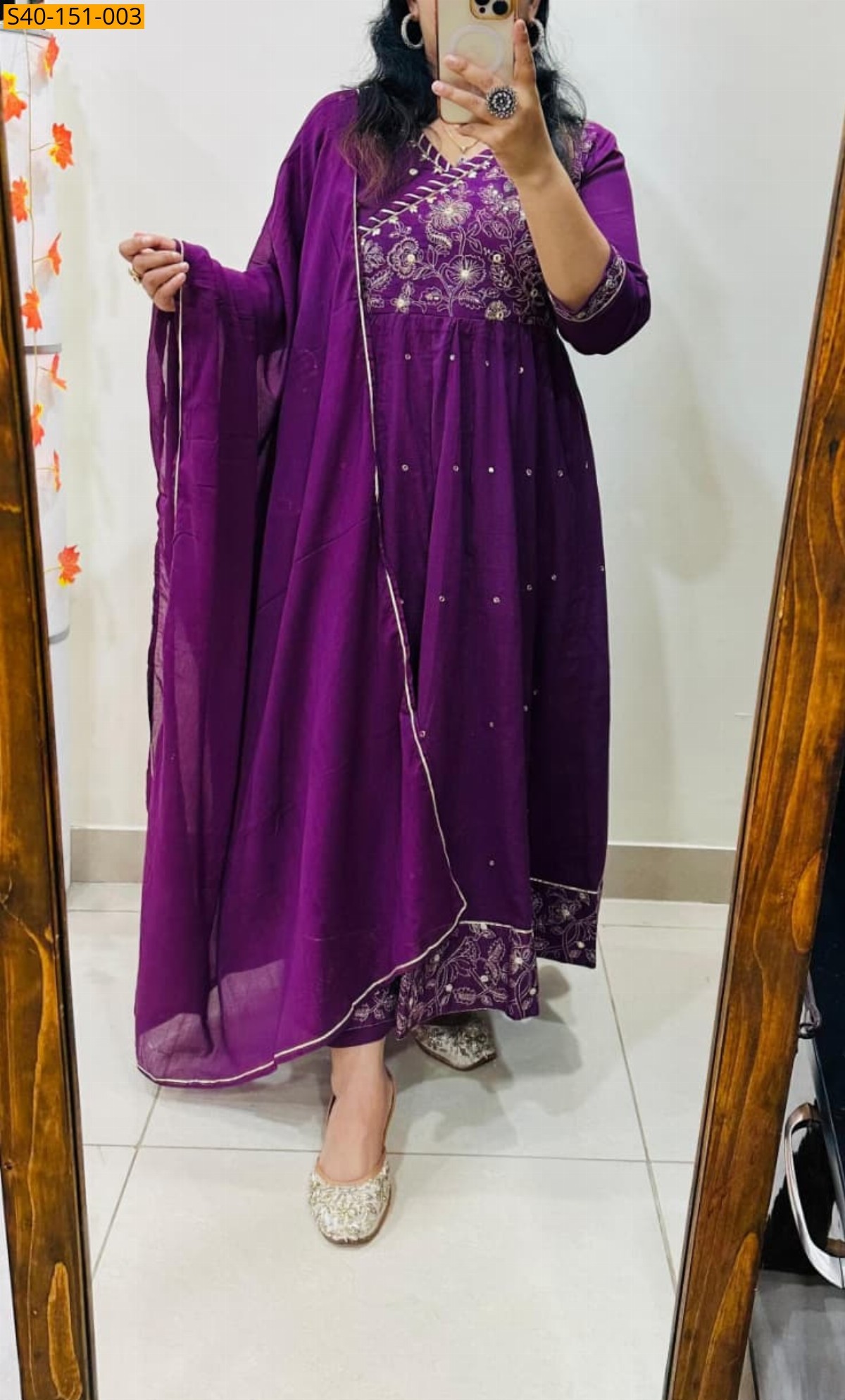 Violet Flaired Anarkali Suit