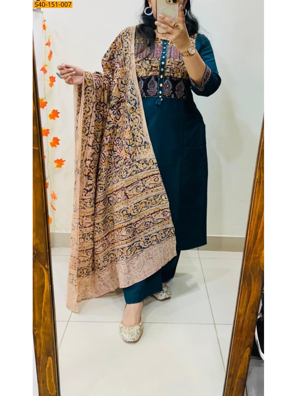 Fancy Dhabu Cotton Kurti  Palazzo duppatta  Set