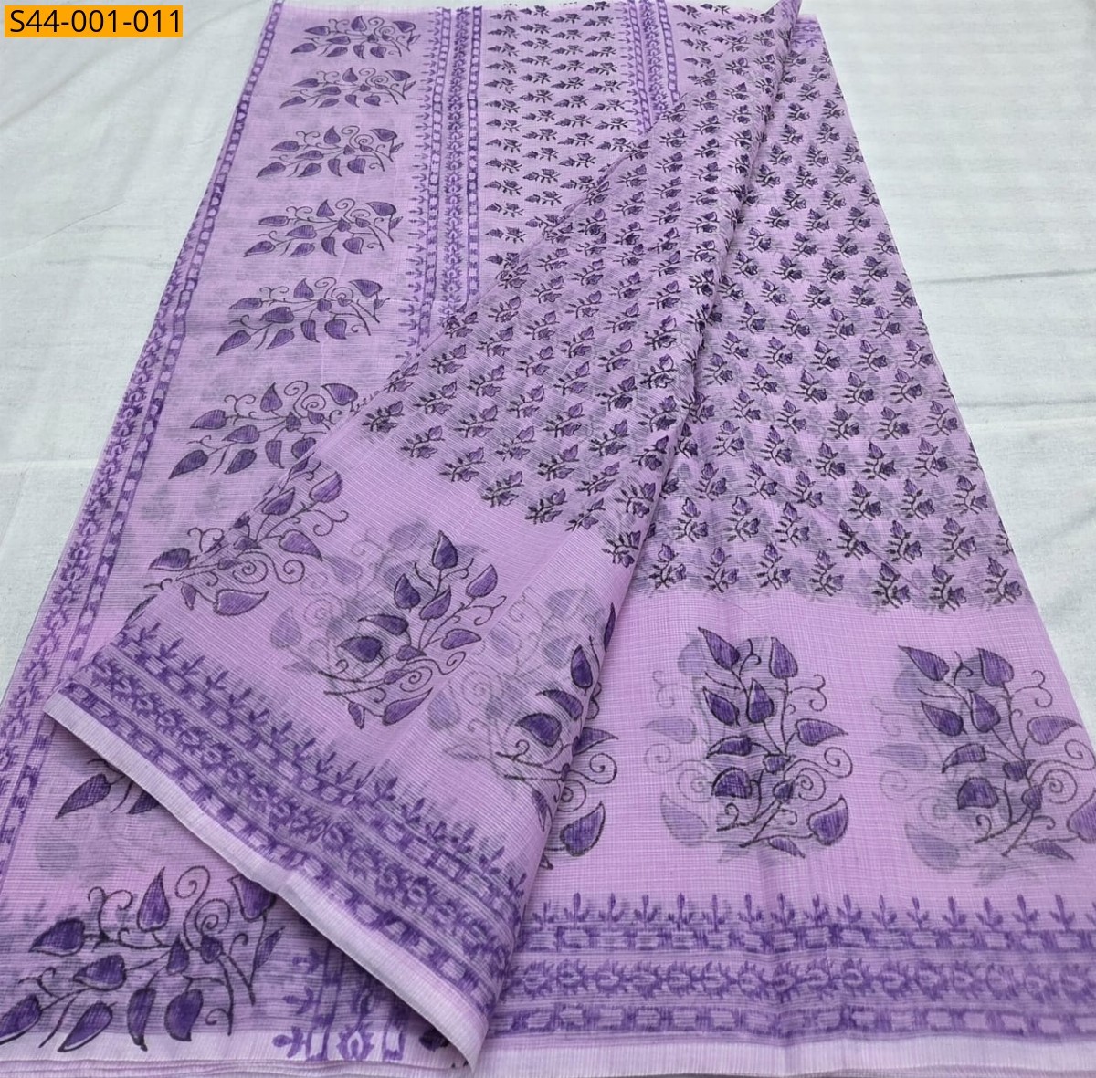 Lavender Fancy Kota Hand block printed sarees
