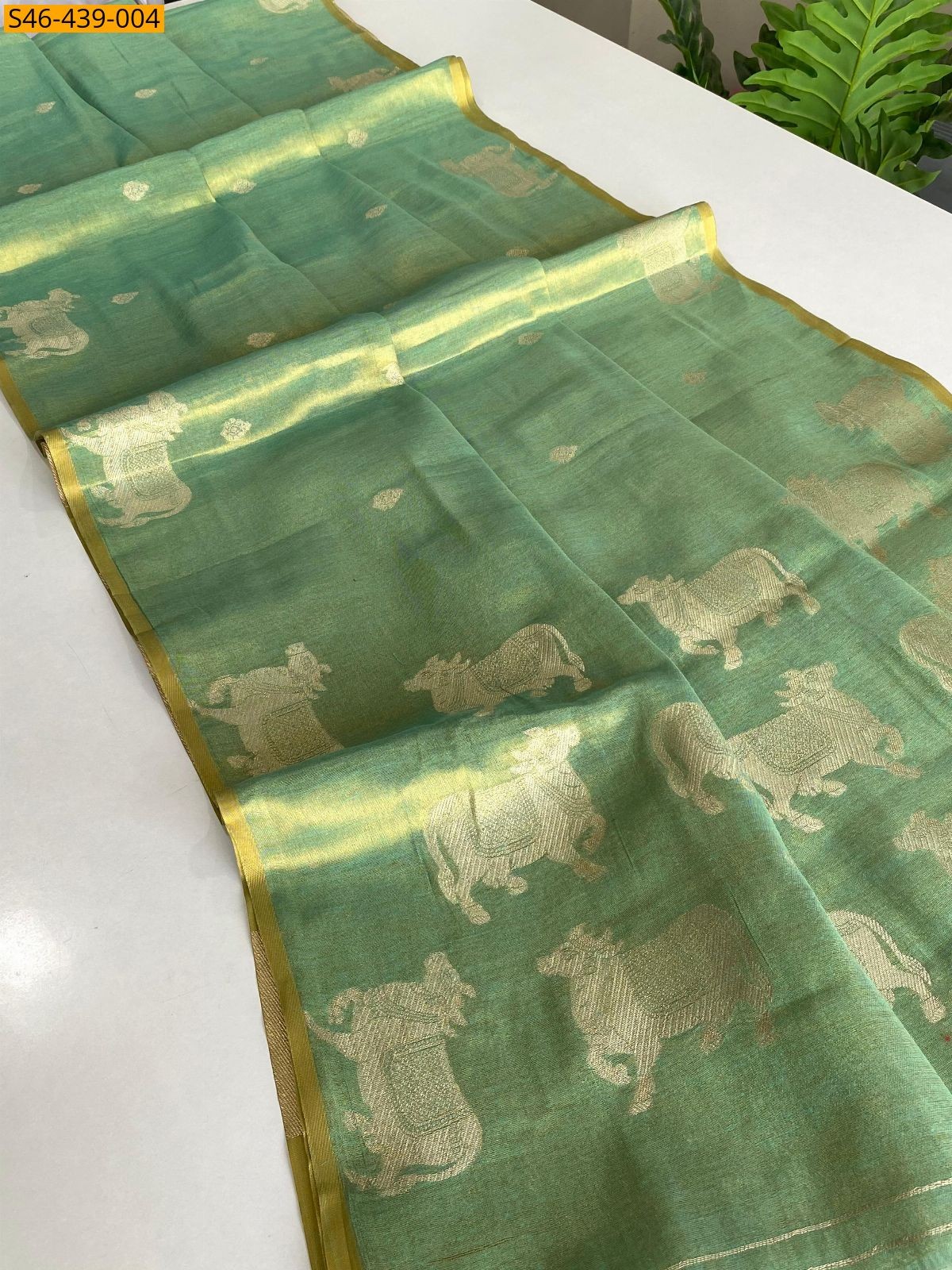 Sky Blue Premium zari tissue weaving Sarees