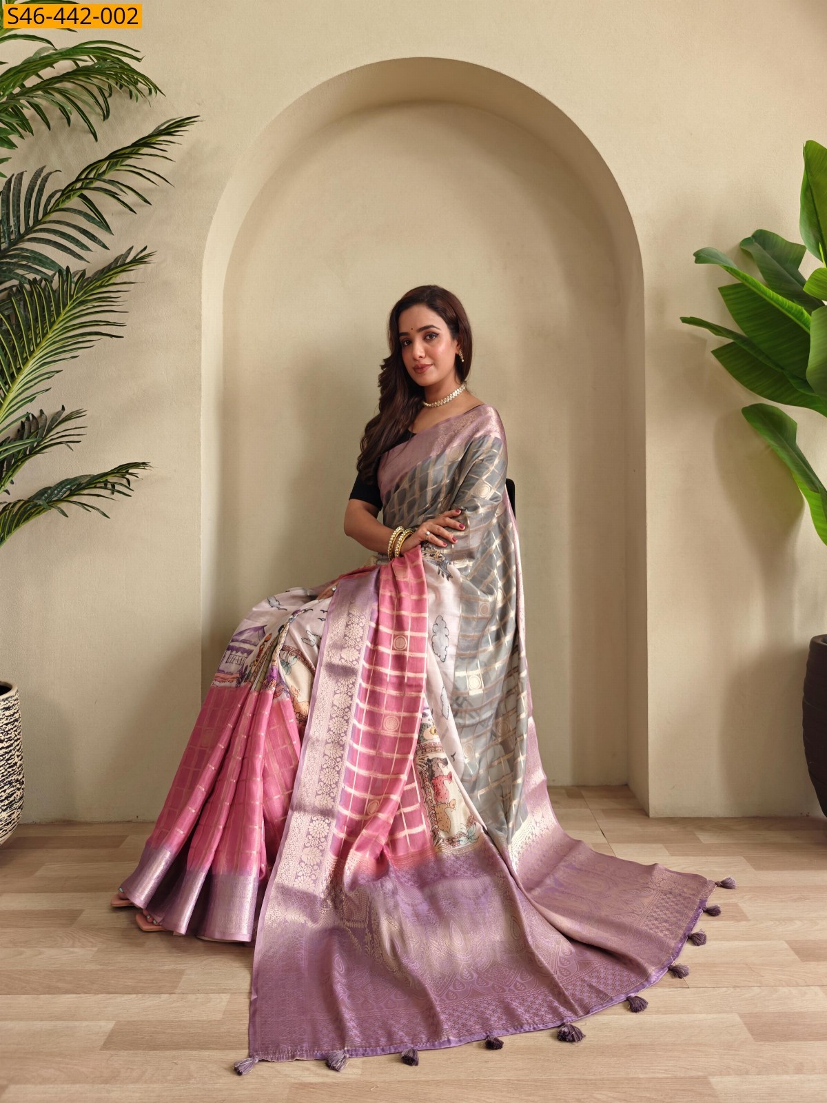 Purple Fancy georgette sarees