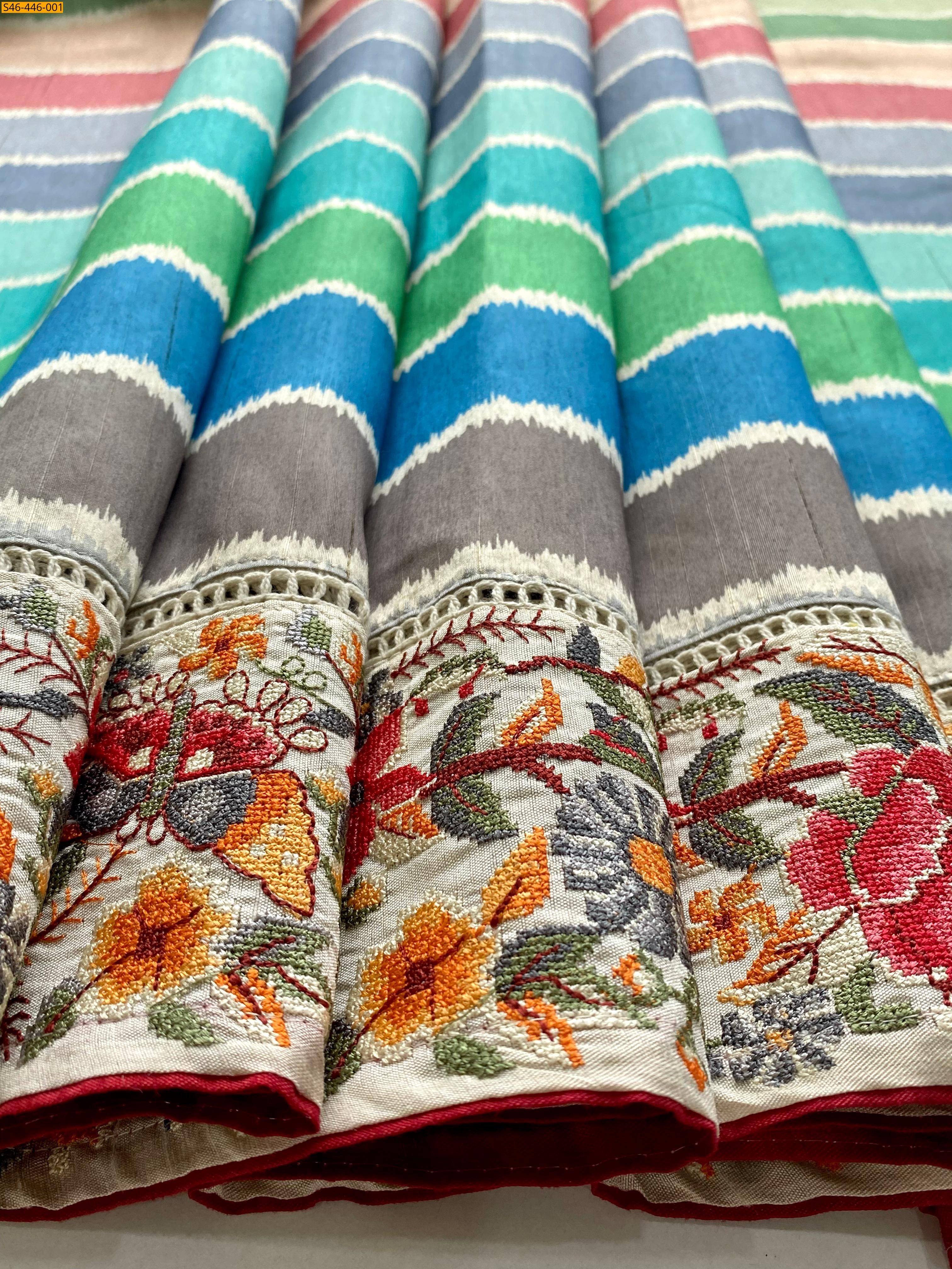 Multi  Fancy handloom tussar silk sarees