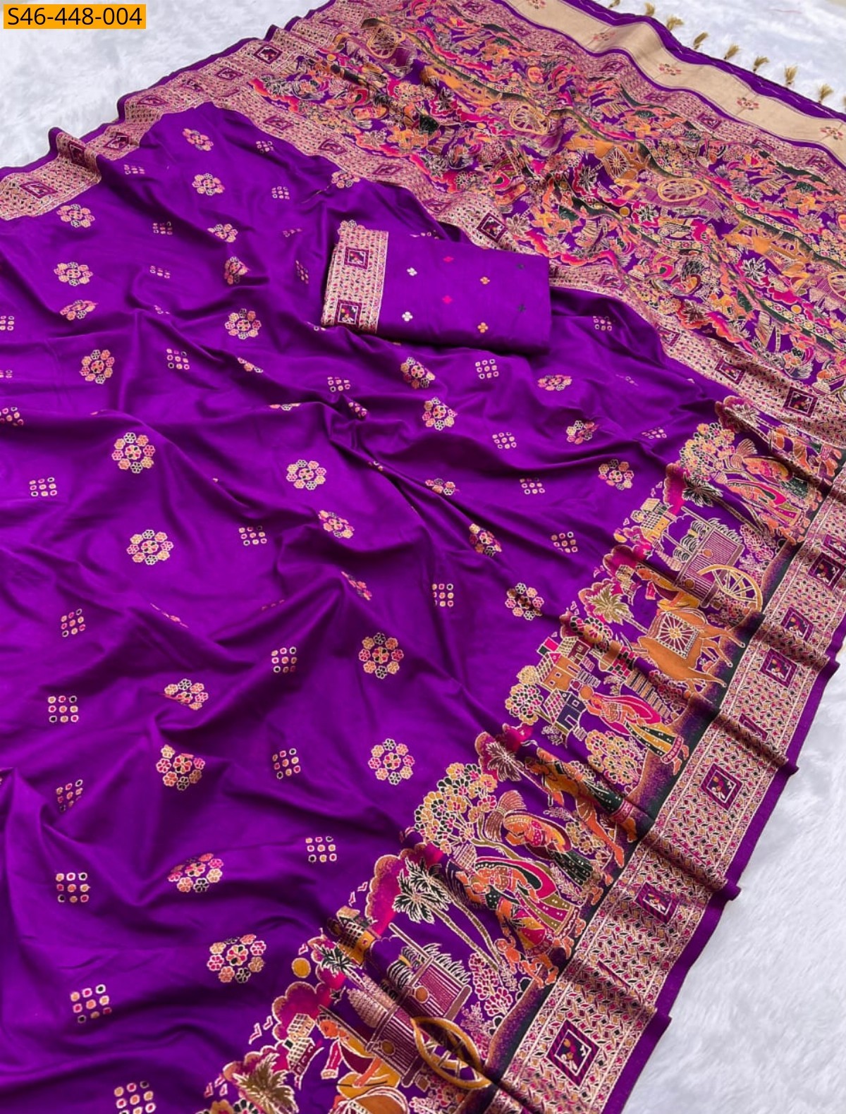 Violet Fancy rajwadi pashmina sarees