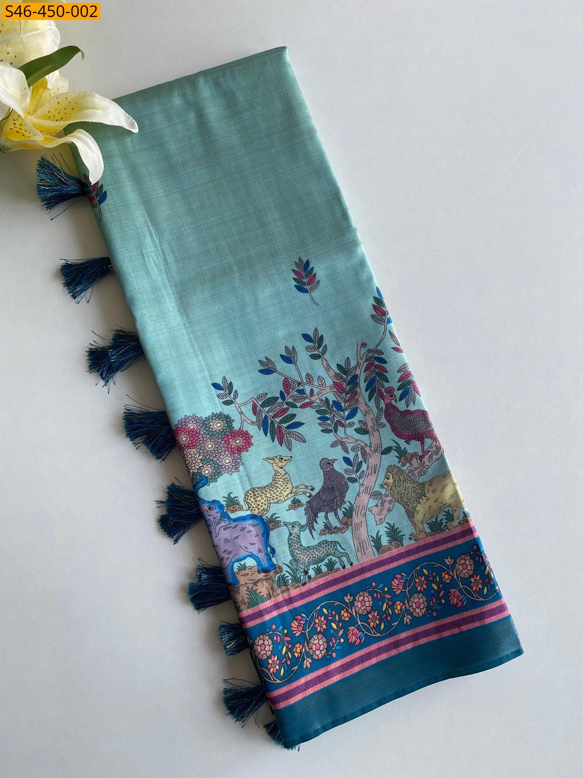 Blue Dola viscose sarees