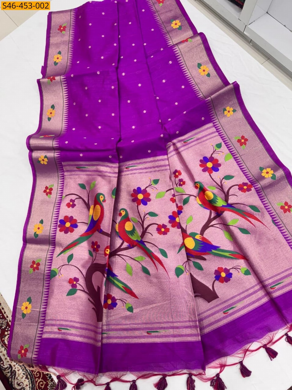 Violet Khadi Raw silk Saree