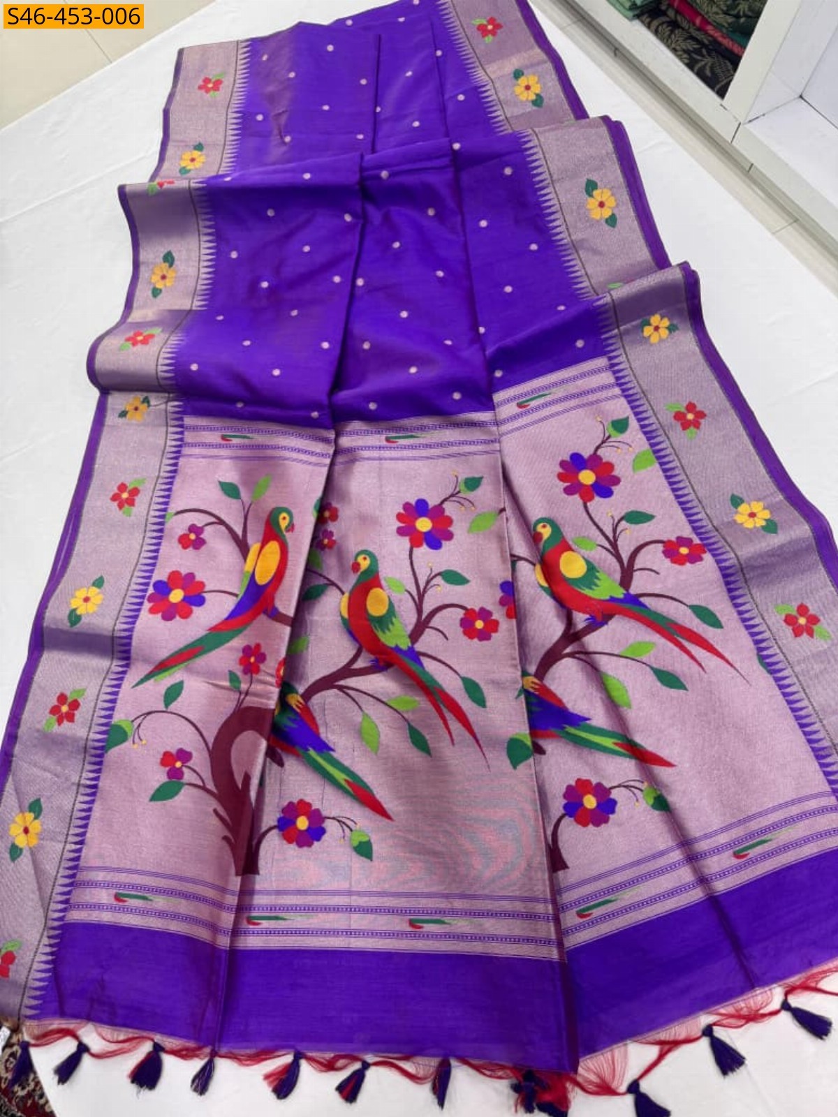 Purple Khadi Raw silk Saree