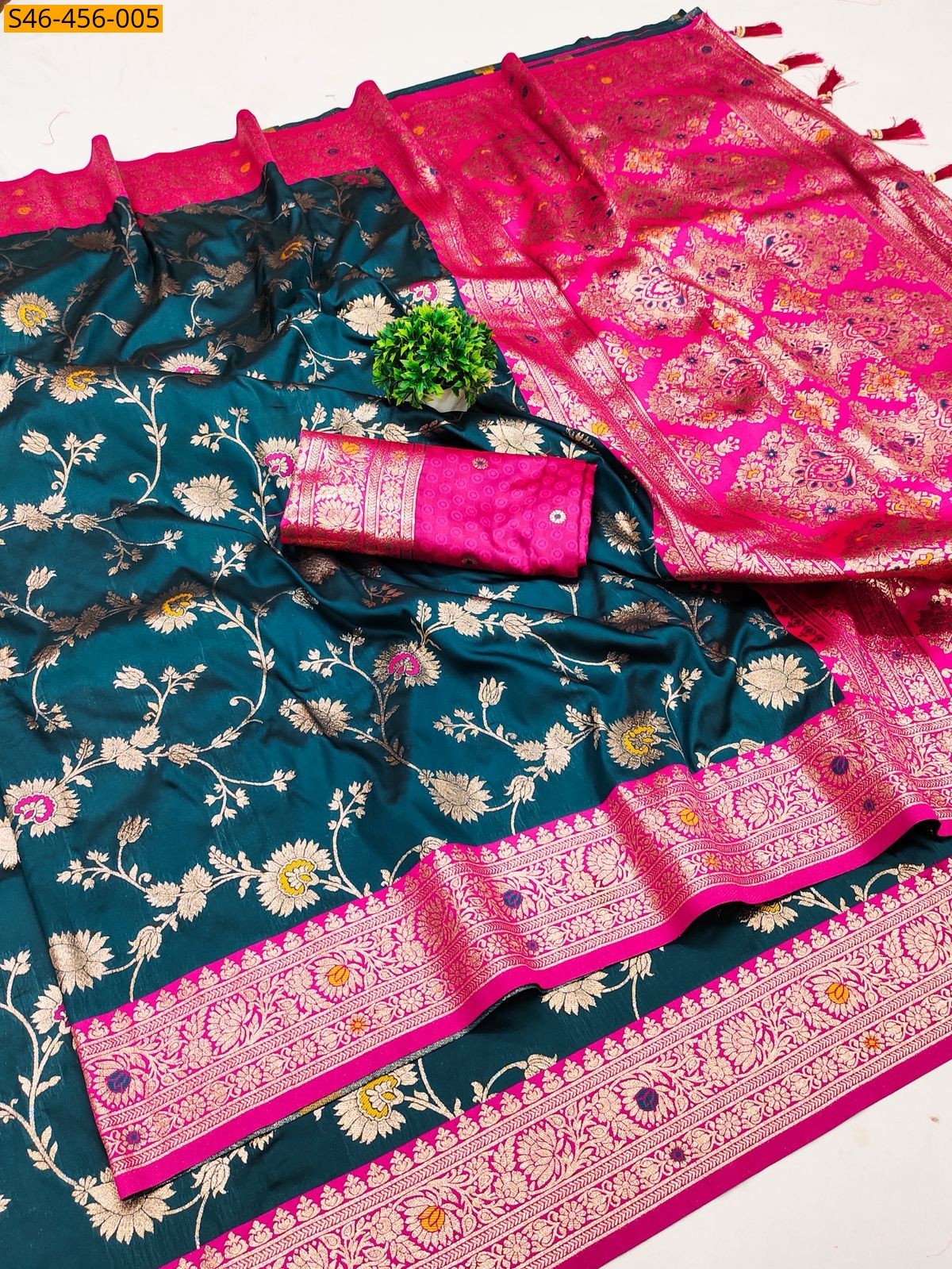 Morpitch Fancy Soft Banarasi silk saree
