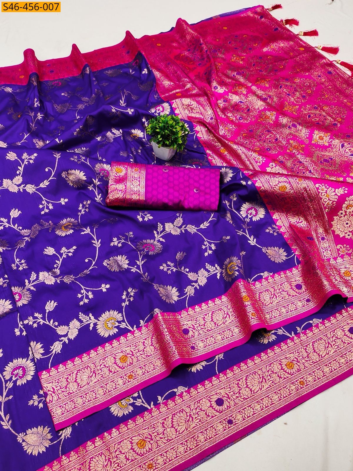 Violet Fancy Soft Banarasi silk saree