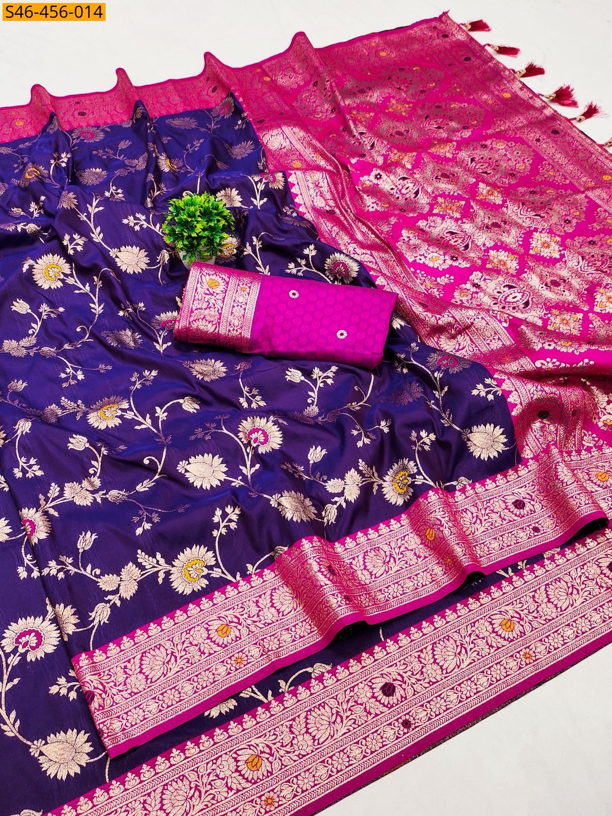 Violet Fancy Soft Banarasi silk saree