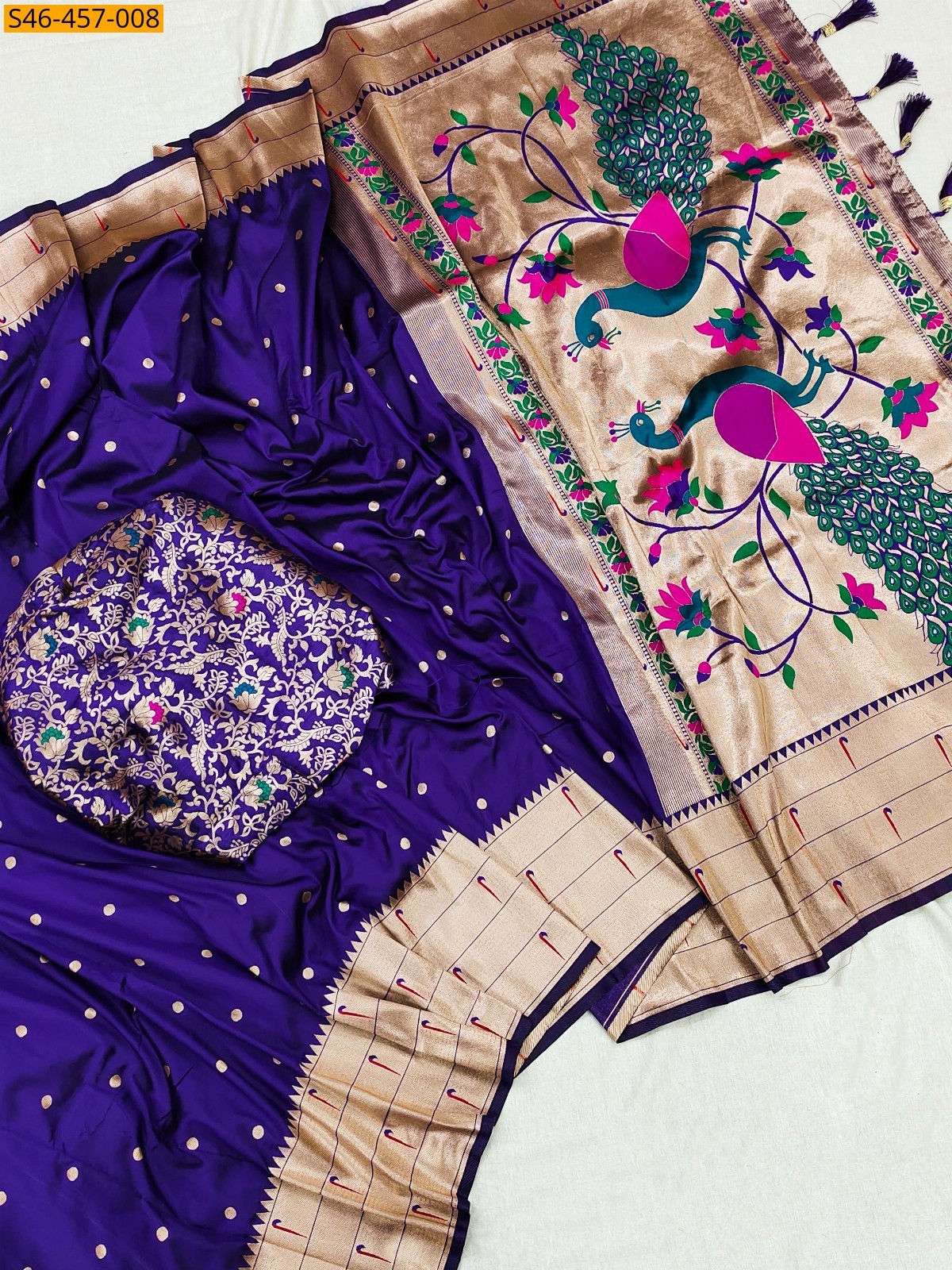 Violet Fancy Soft Paithani silk saree
