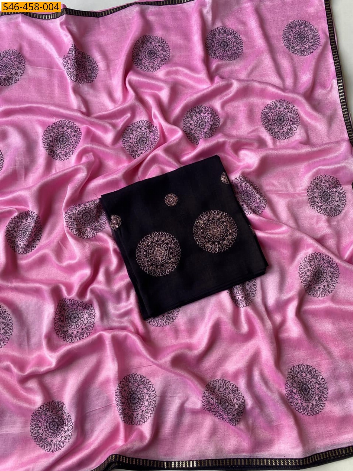 Pink Fancy Crush Embroidery sarees