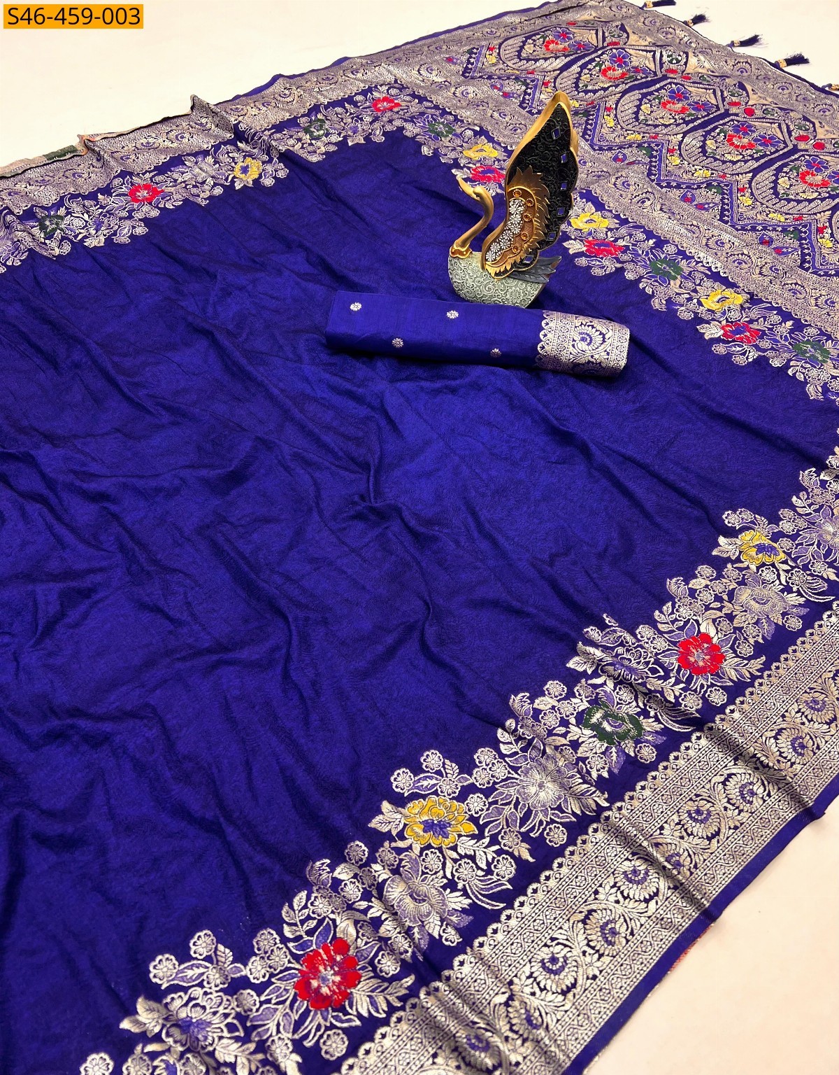 Navy Blue Fancy silk saree