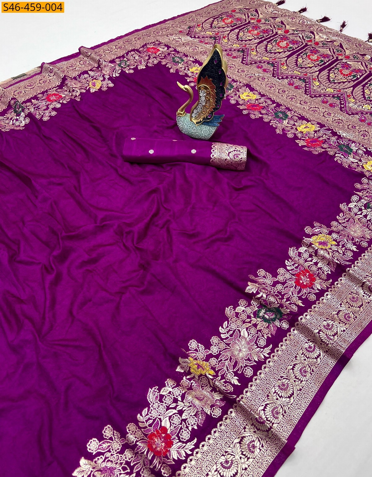 Magenta Fancy silk saree