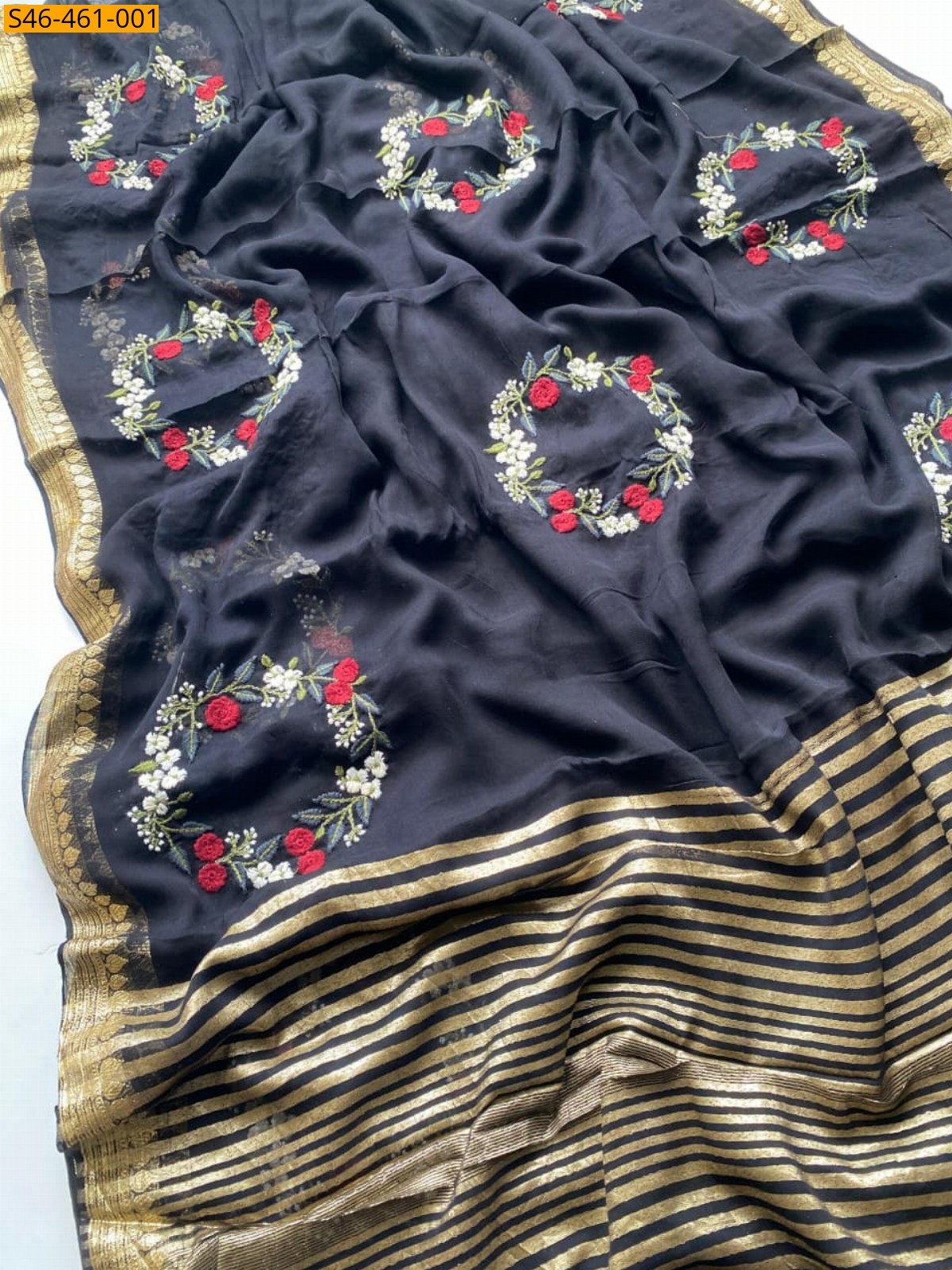 Black Fancy  Viscose Georgette Saree
