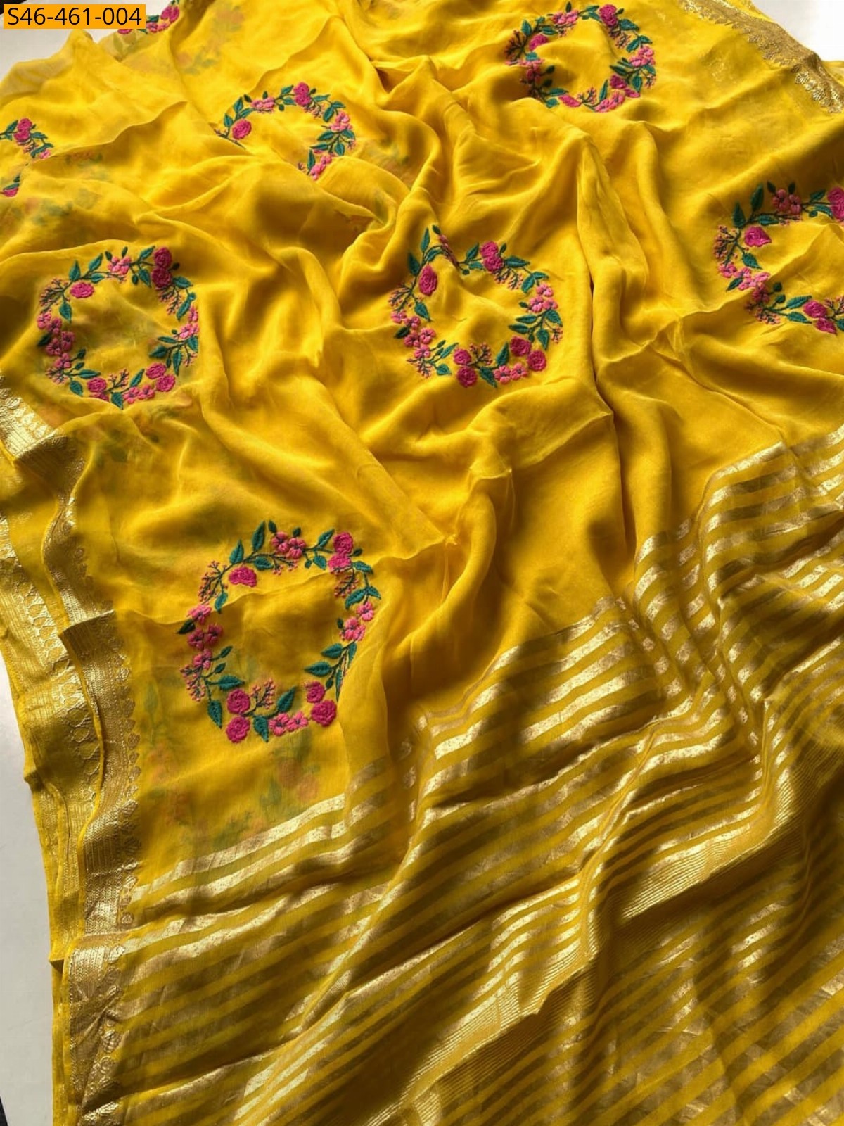 Yellow Fancy  Viscose Georgette Saree