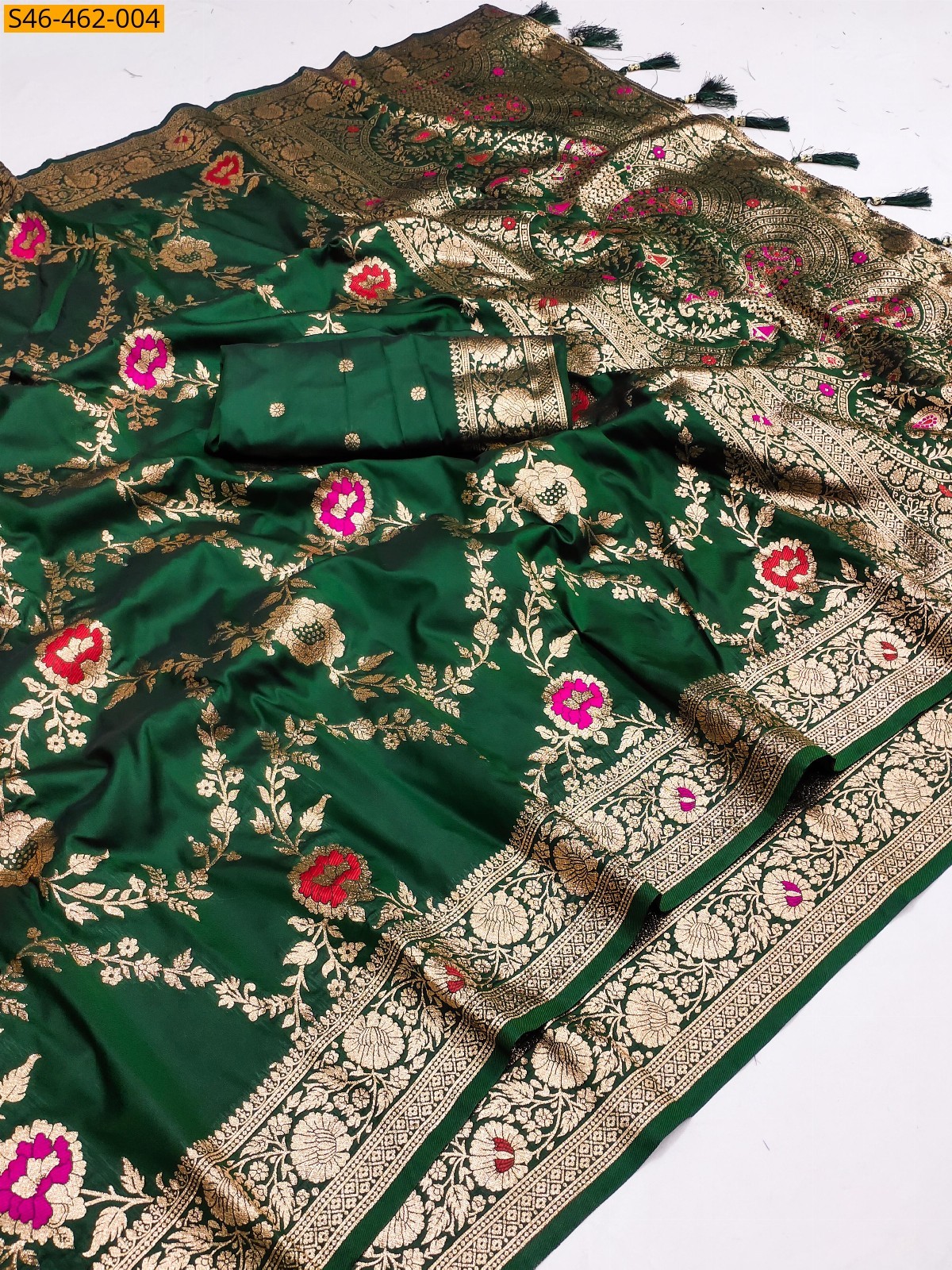 Dark green Fancy  Banarasi silk saree