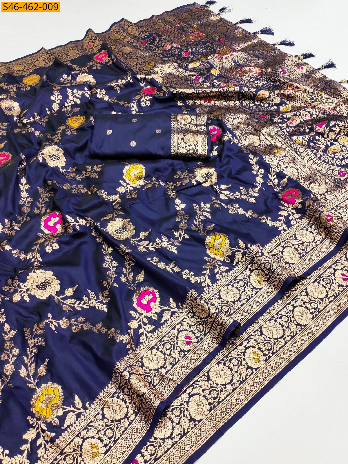 Navy blue Fancy  Banarasi silk saree