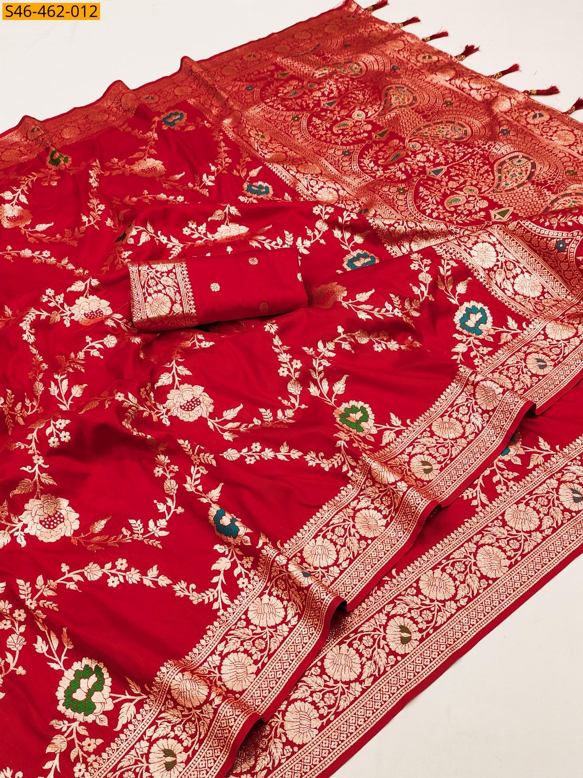 Red Fancy  Banarasi silk saree