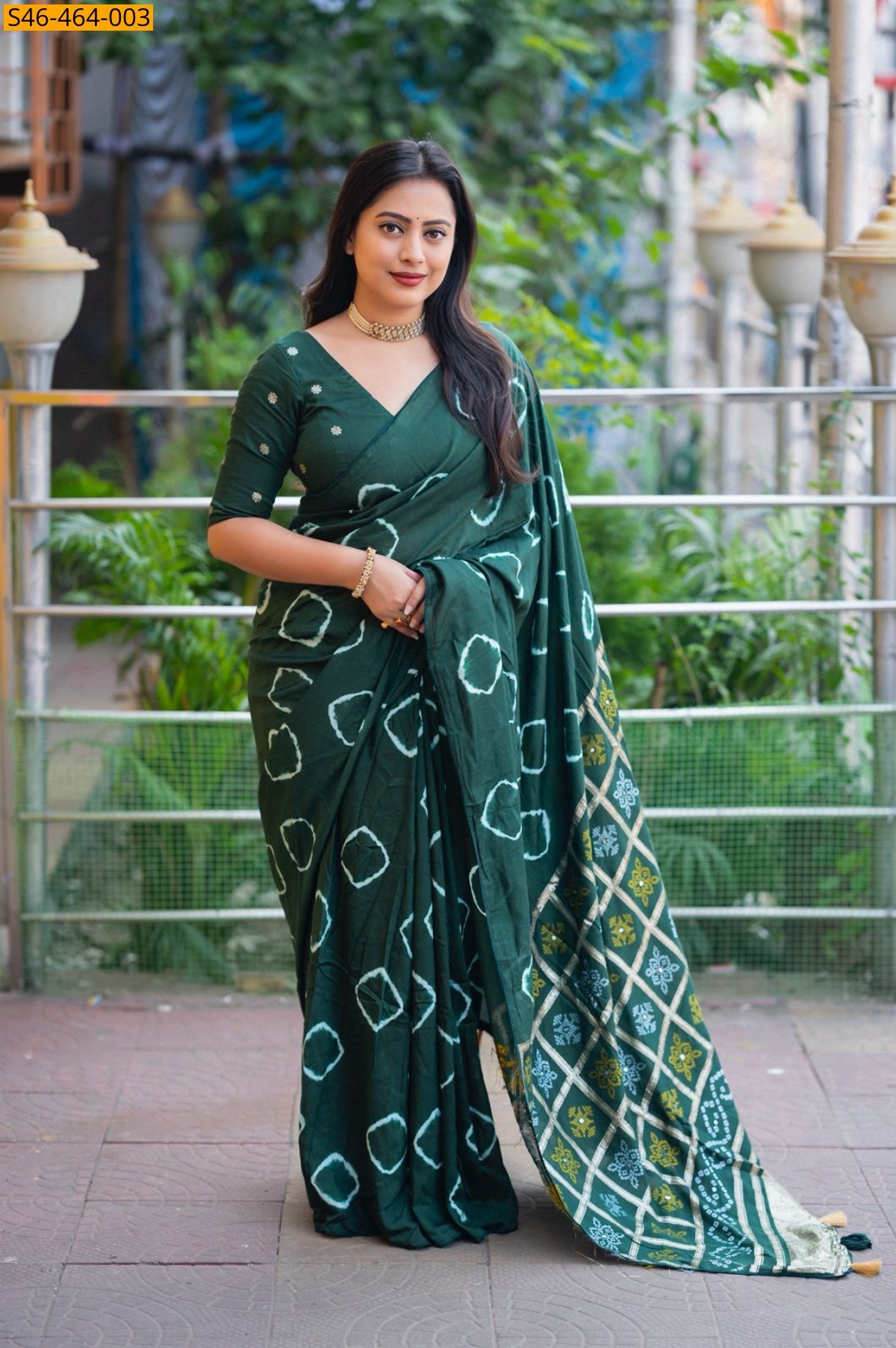 Green Fancy  viscose cotton crape saree