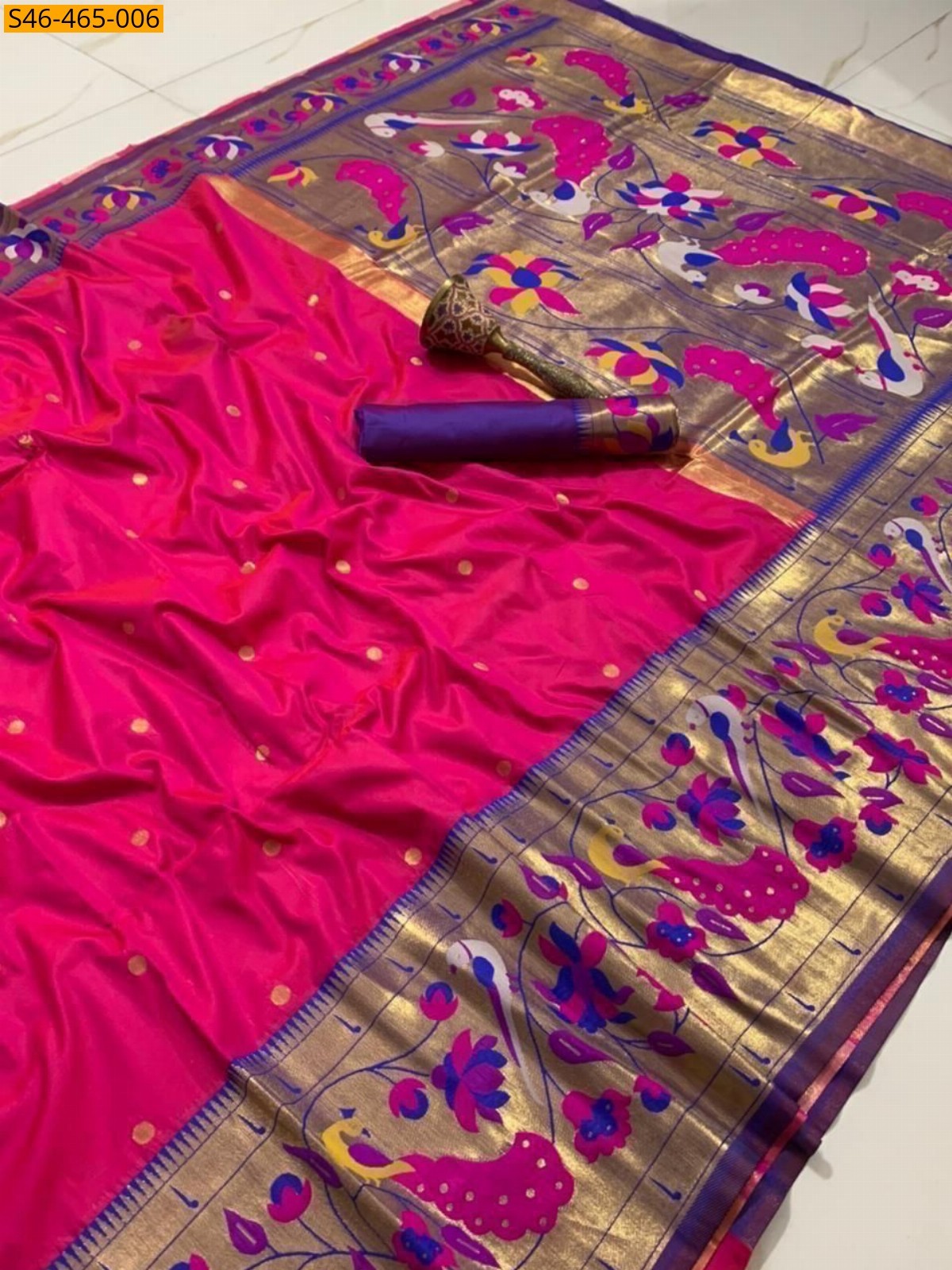 Pink Fancy Paithani Silk Saree