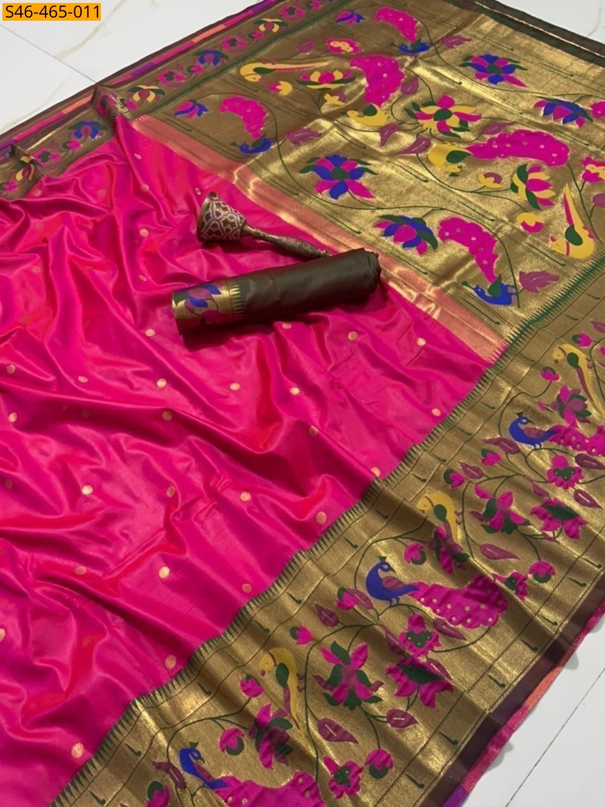 Pink Fancy Paithani Silk Saree