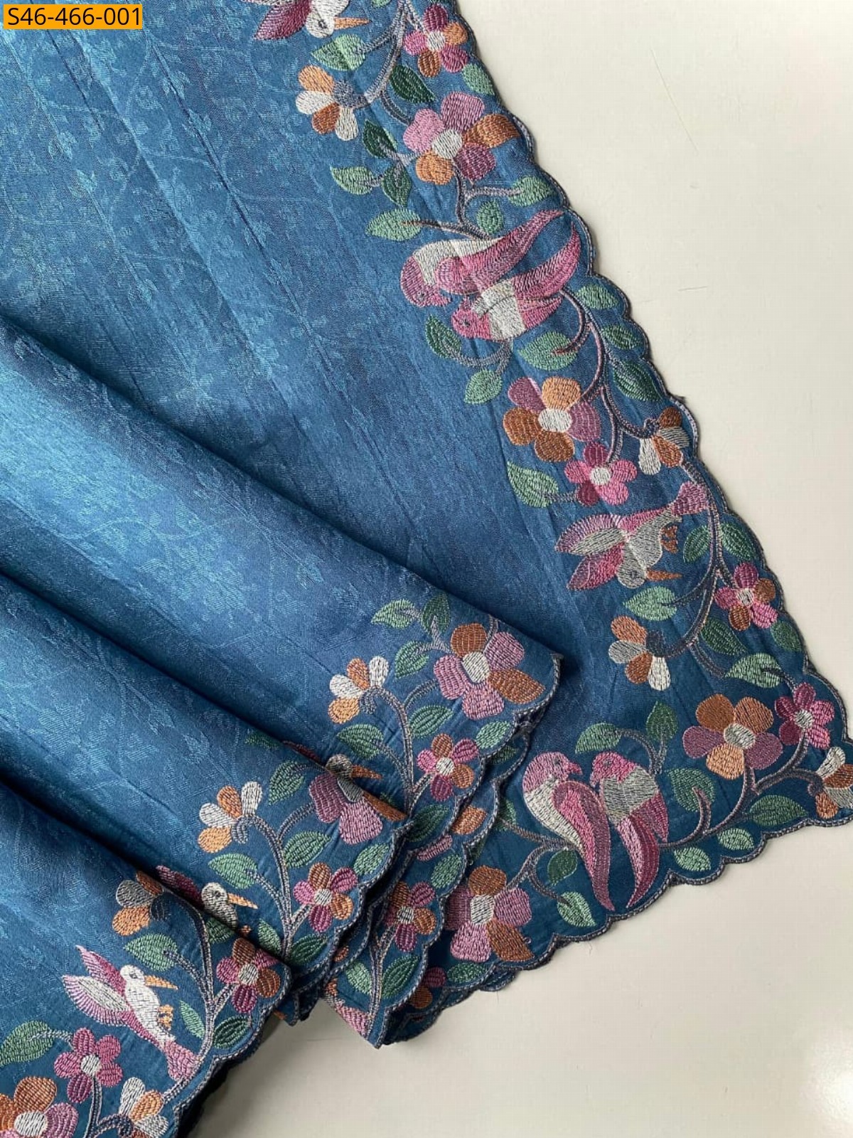 Blue Fancy Semi Tussar Saree 