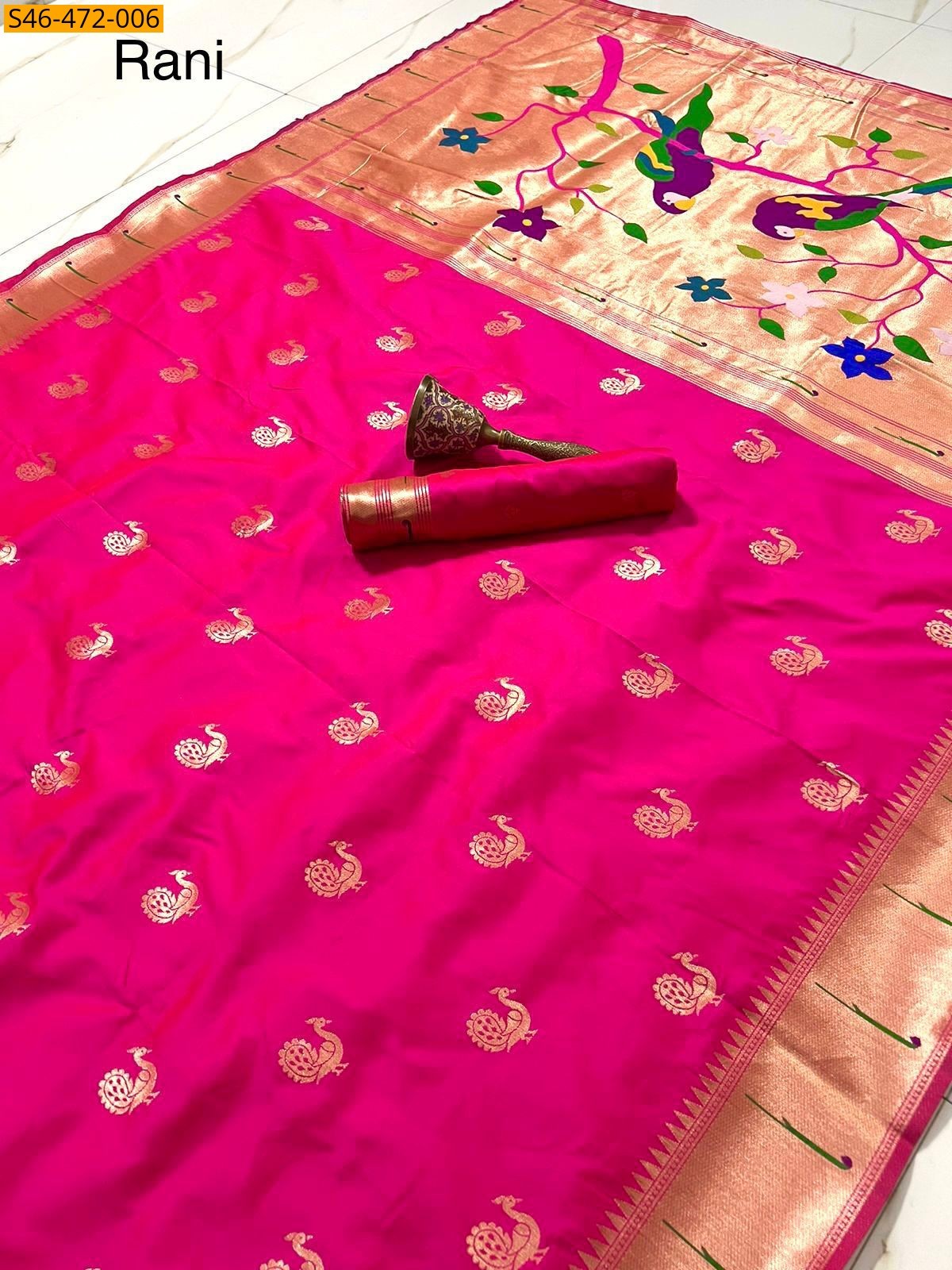 Pink Fancy Paithani silk saree