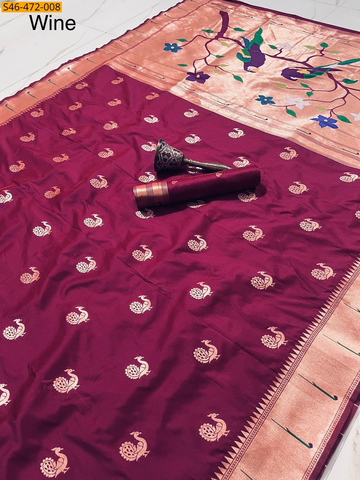 Maroon Fancy Paithani silk saree