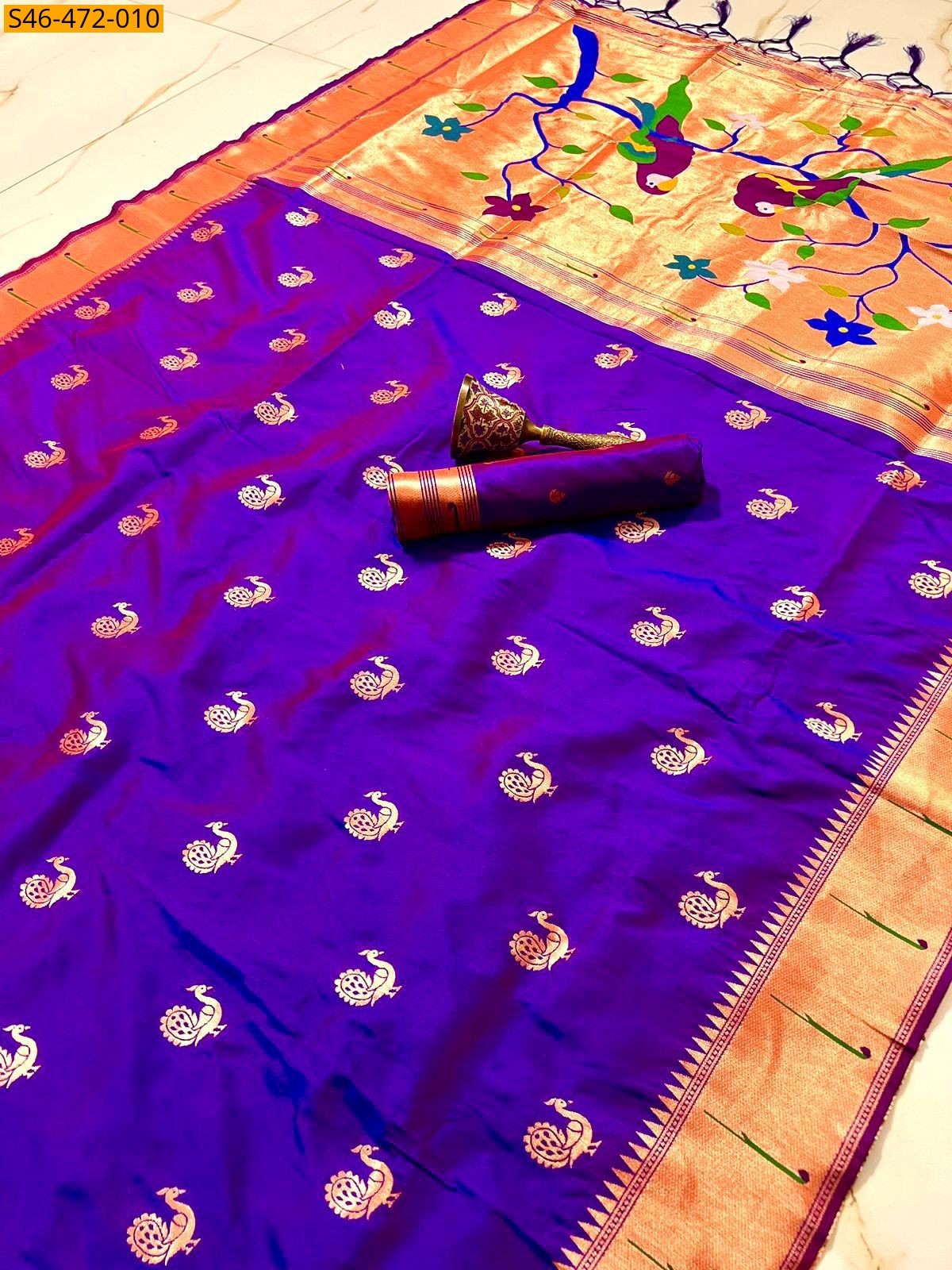 Violet Fancy Paithani silk saree