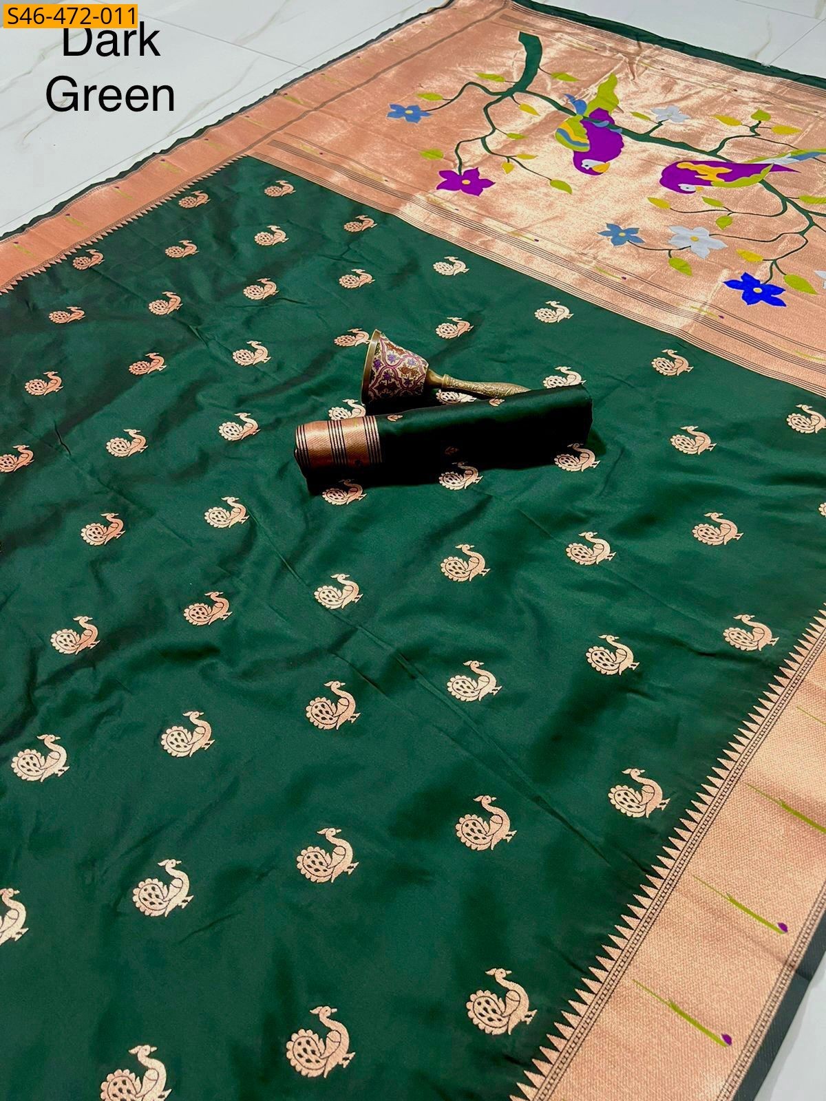 Green Fancy Paithani silk saree