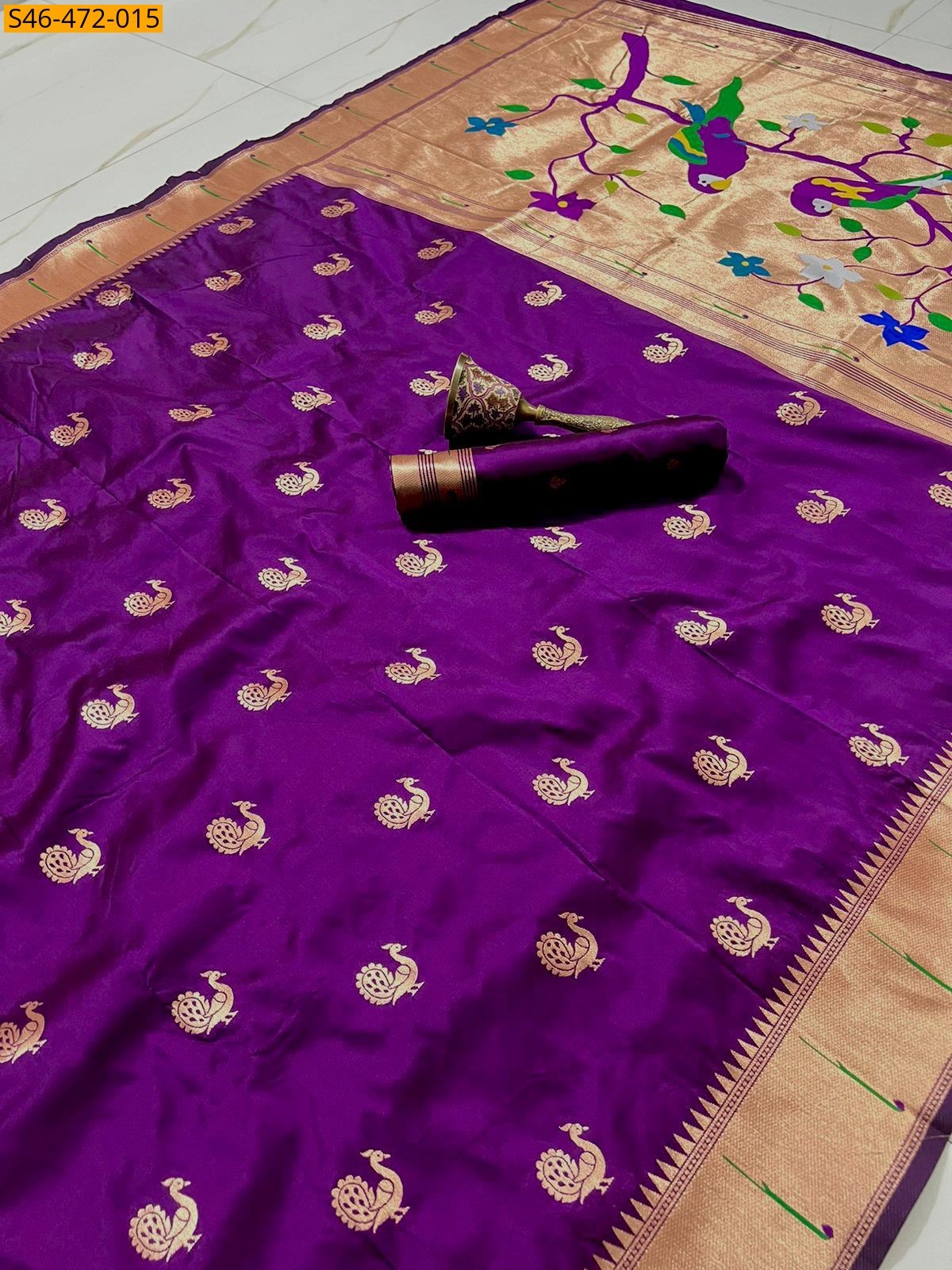 Violet Fancy Paithani silk saree