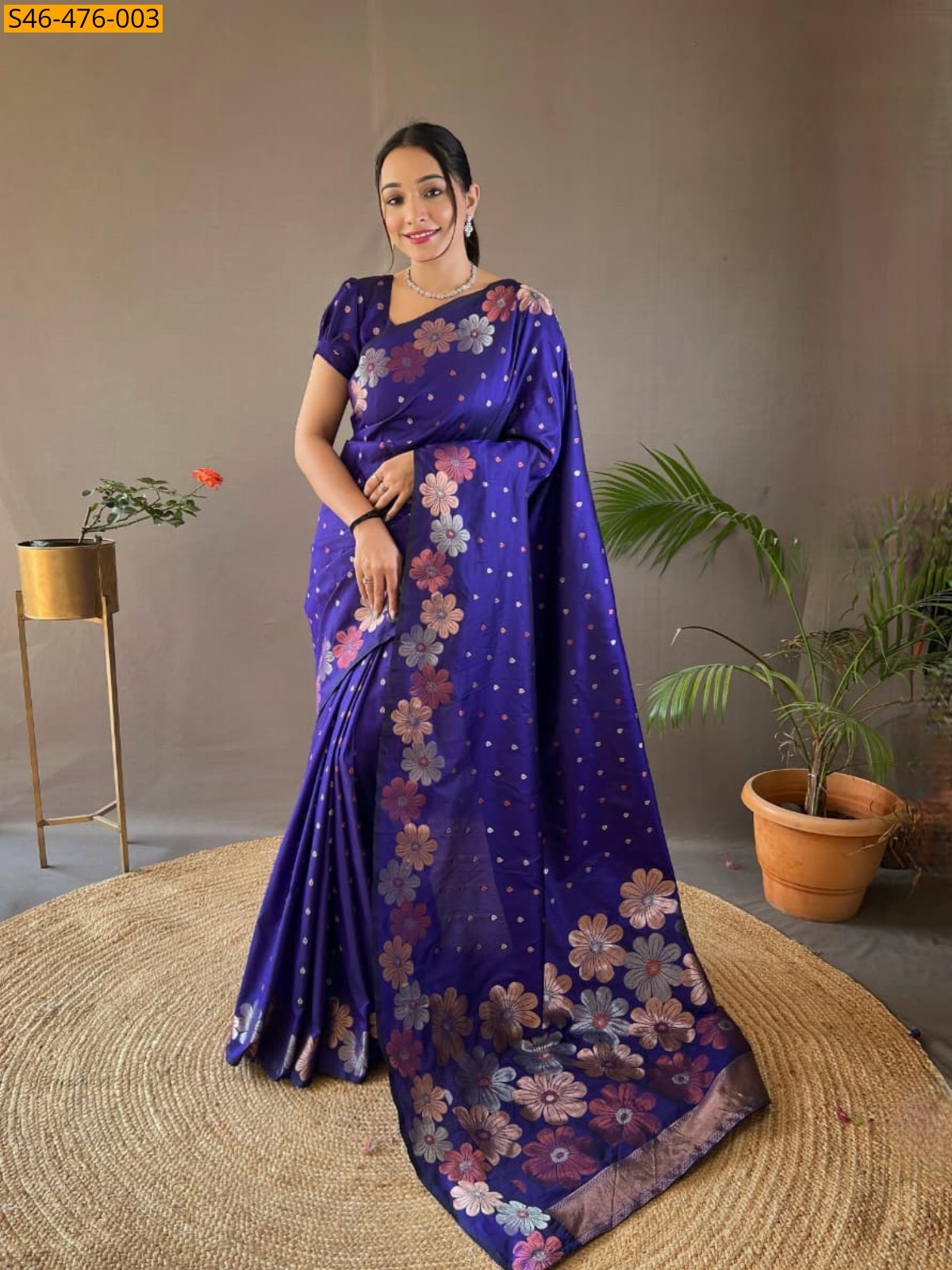 Violet Fancy Soft Paithani silk saree