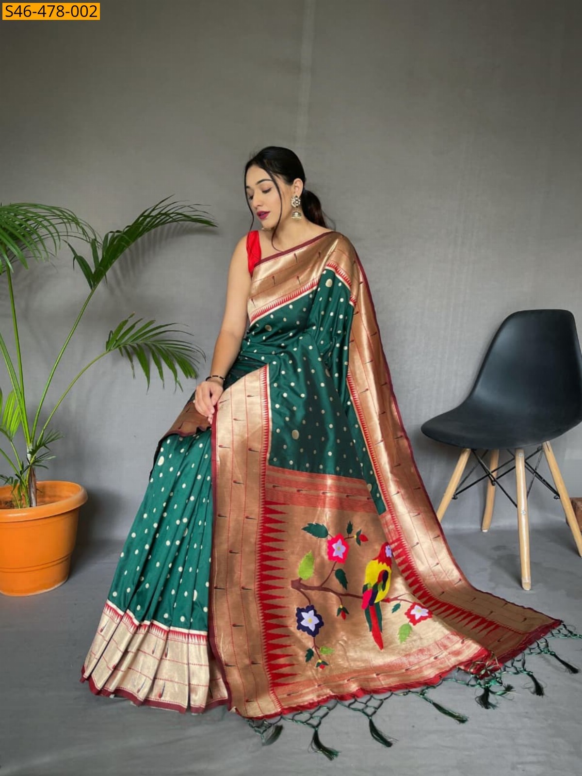 Green Fancy Paithani Silk Saree