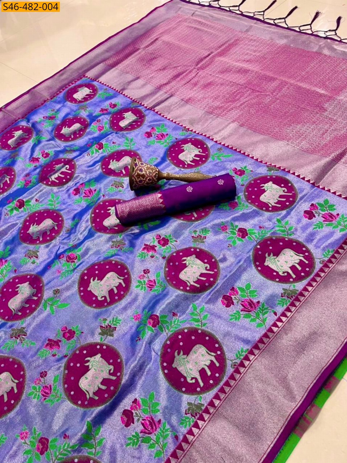 Lavender Fancy Kanjivaram silk saree