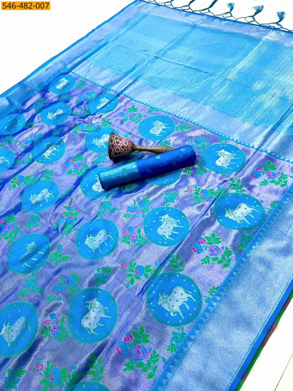 Blue Fancy Kanjivaram silk saree