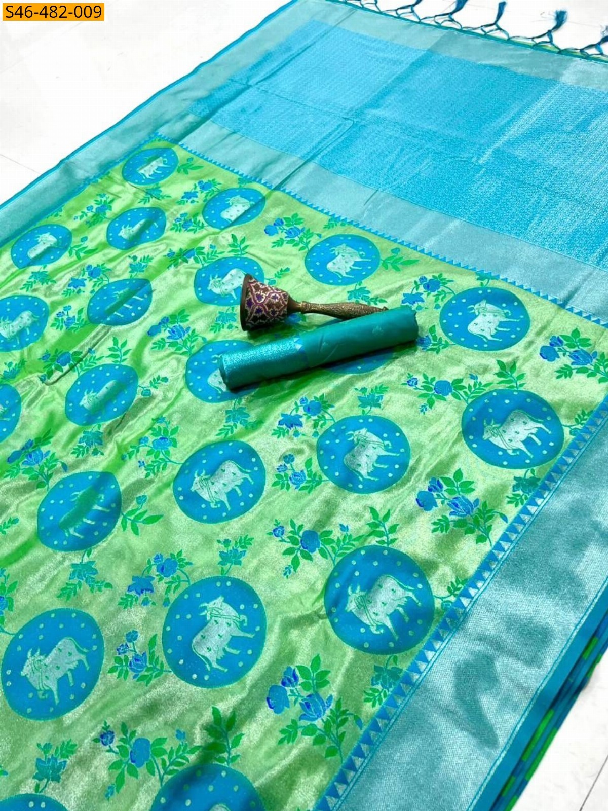 Blue Fancy Kanjivaram silk saree
