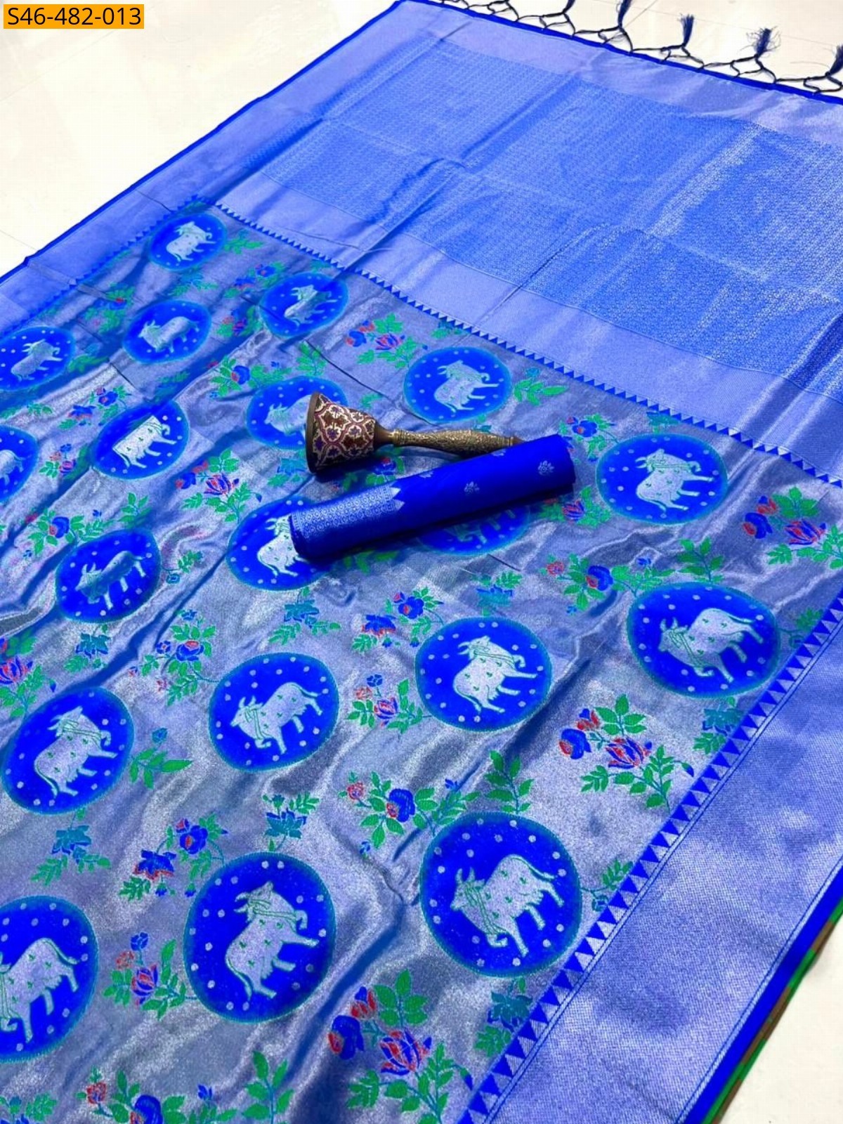 Blue Fancy Kanjivaram silk saree