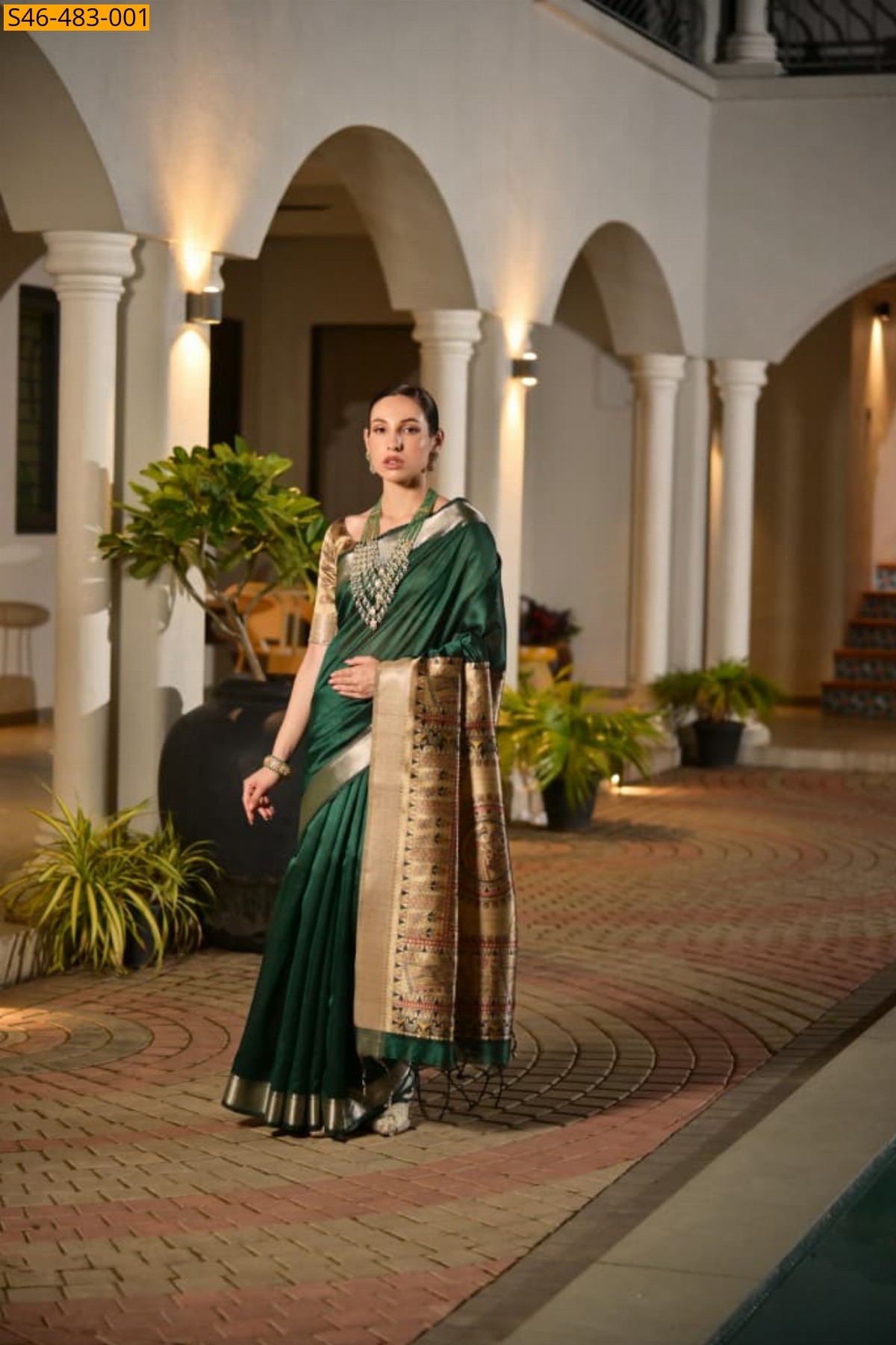 Green Soft Khadi Raw silk saree