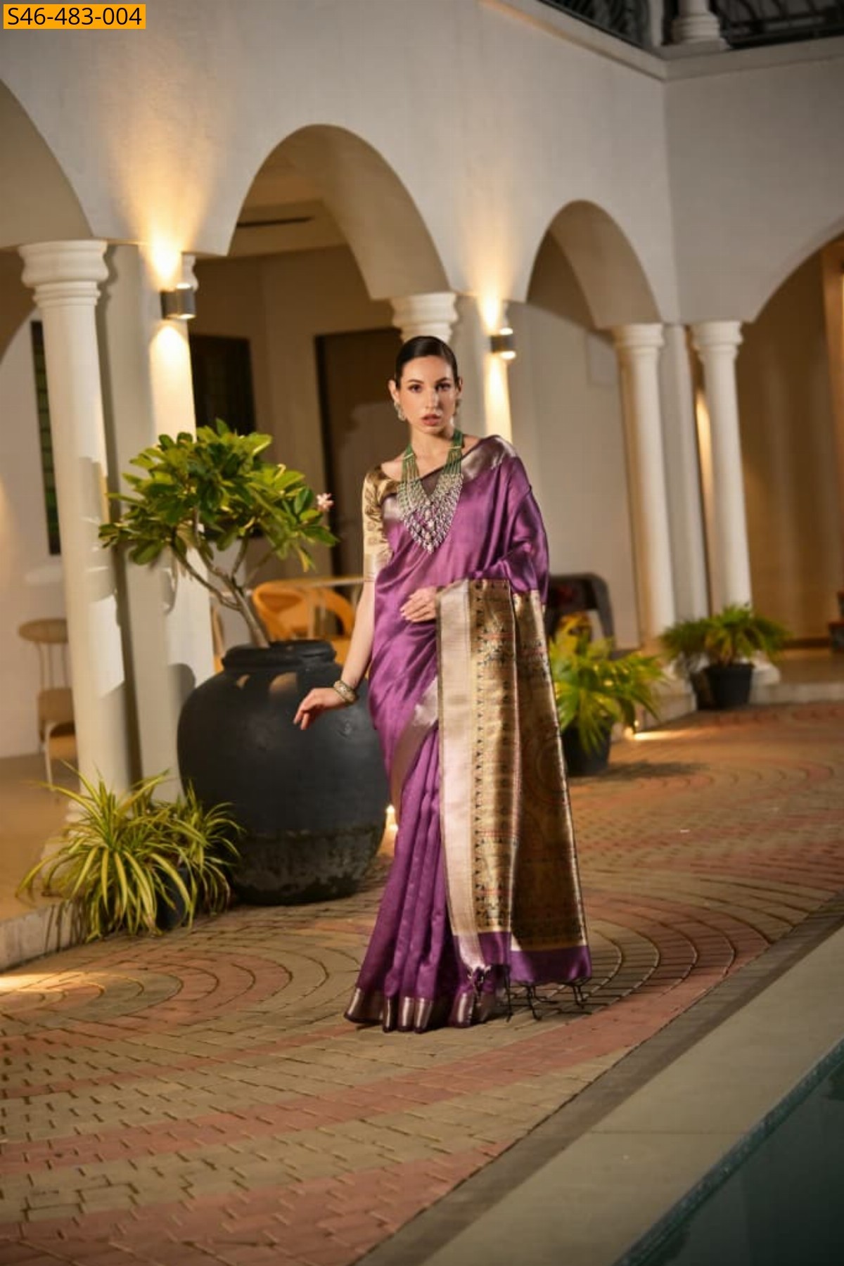 Purple Soft Khadi Raw silk saree