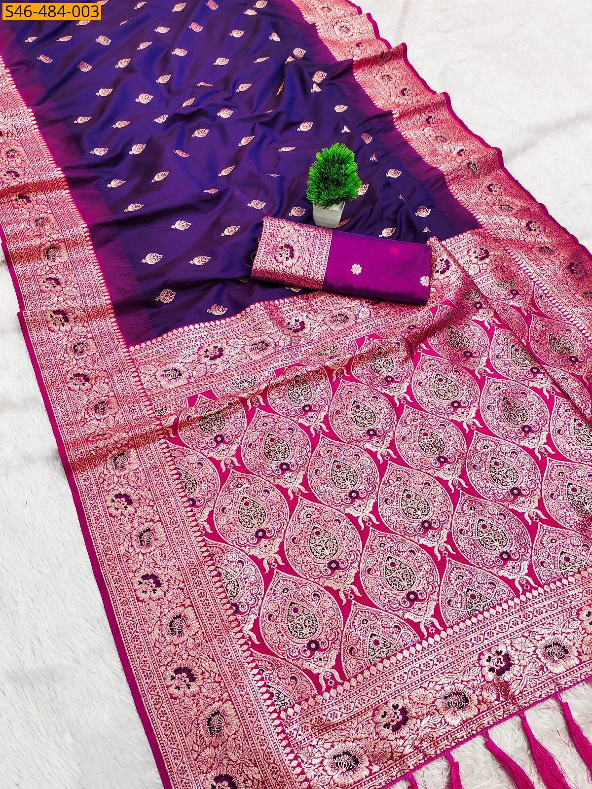 Violet Fancy Banarasi silk saree