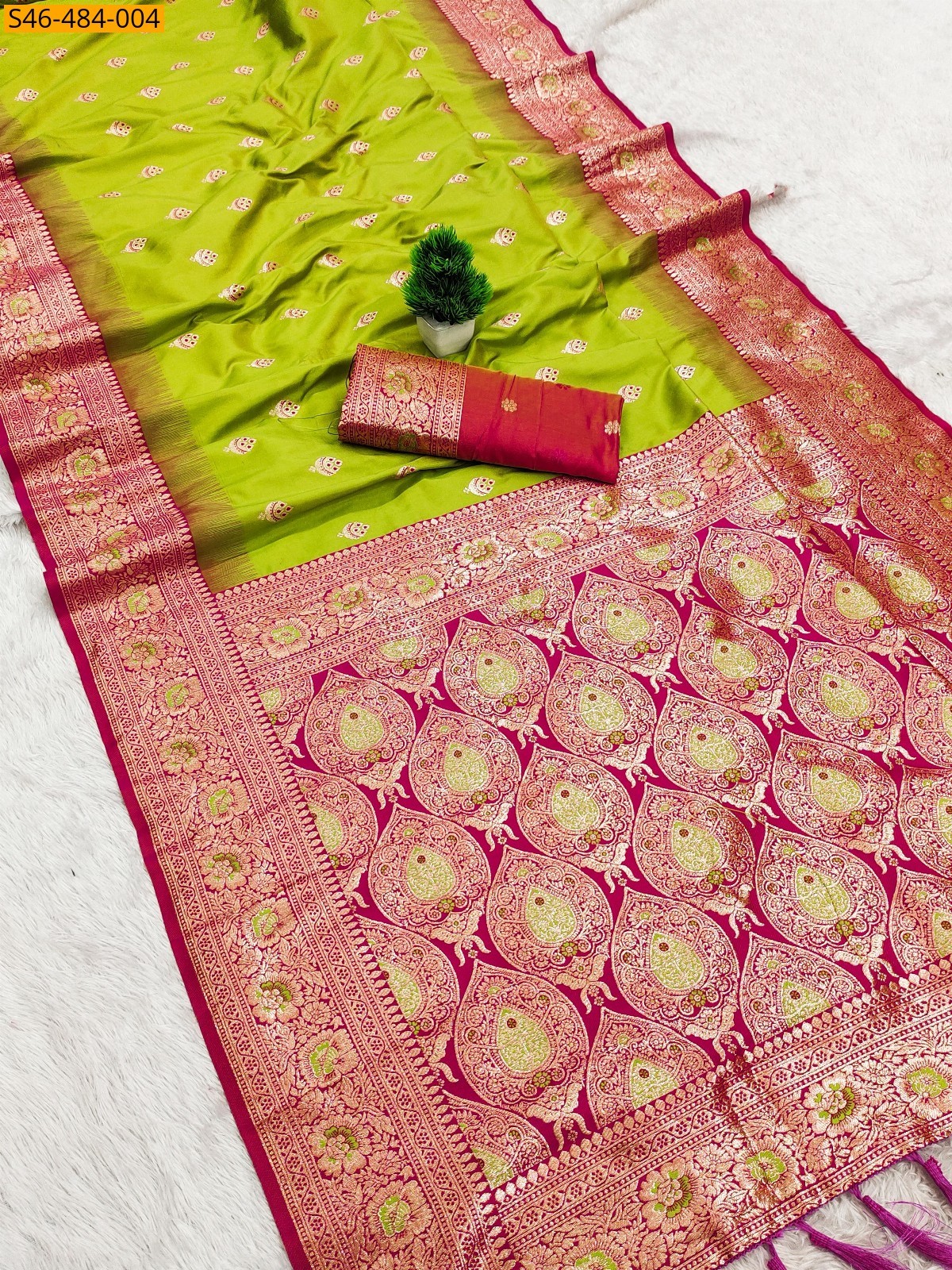 Green Fancy Banarasi silk saree