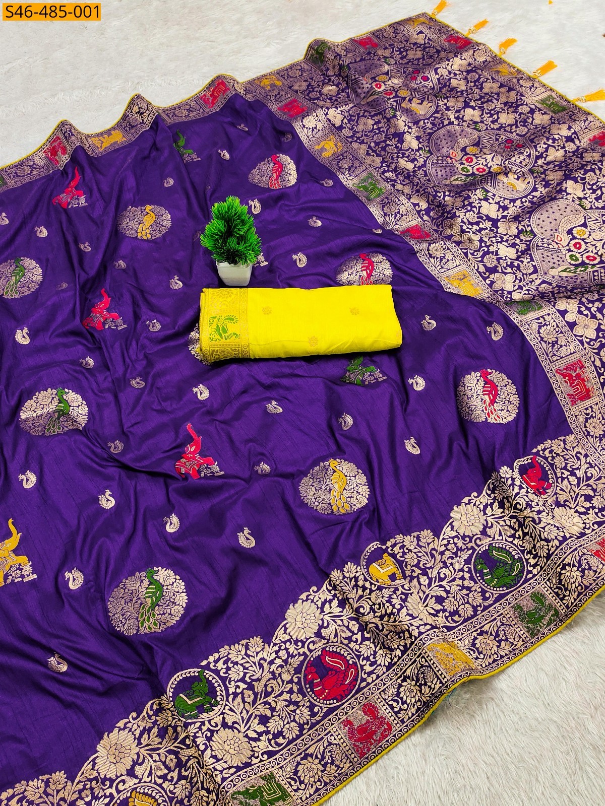 Violet Fancy viscose Dola Silk Saree