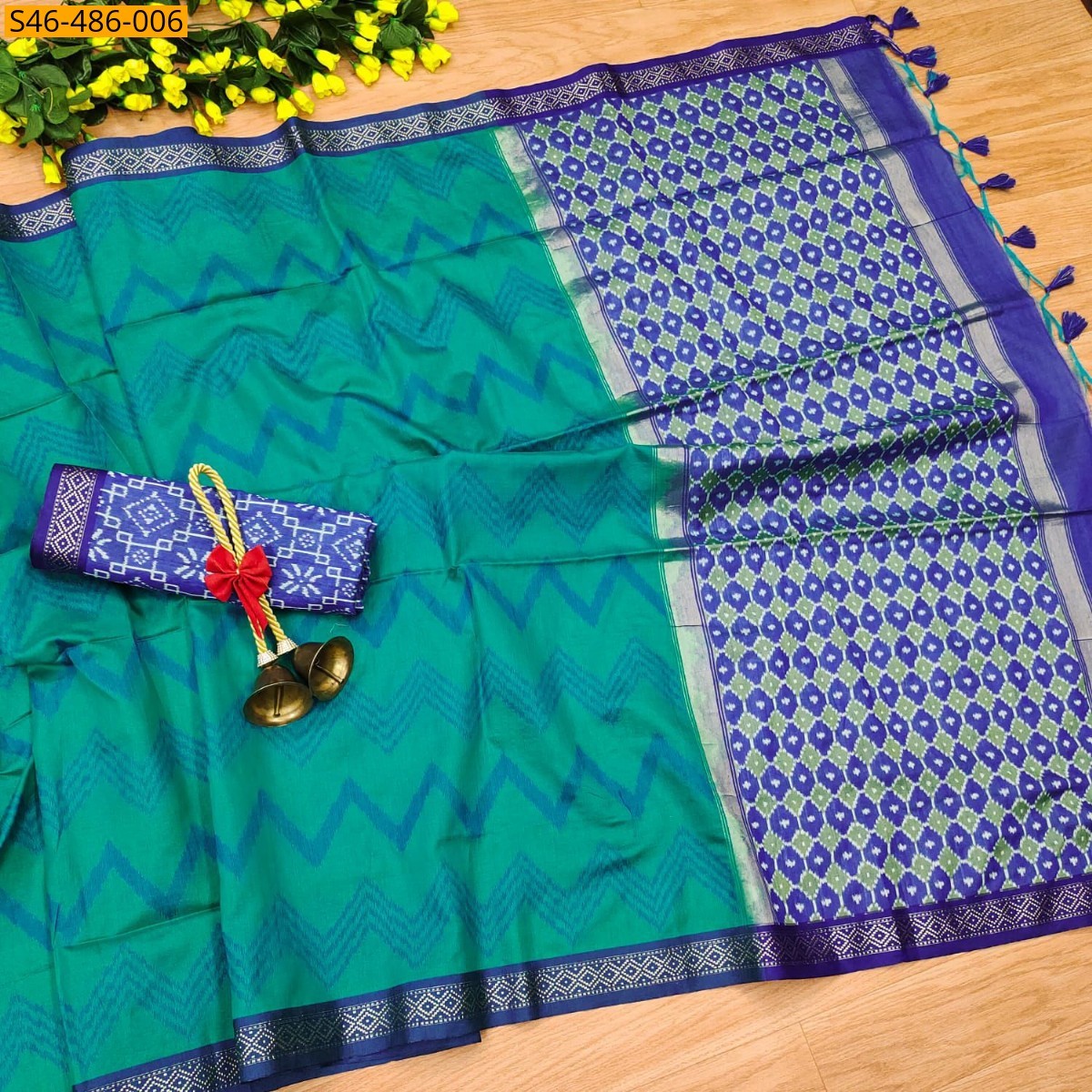 Blue Fancy Tussar silk saree