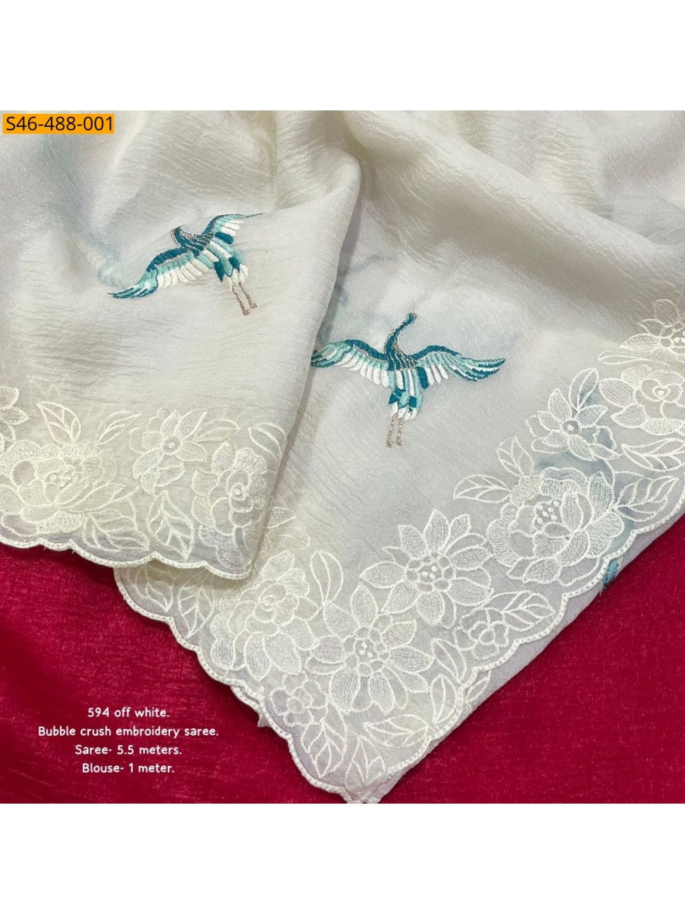 White Fancy Soft bubble crush saree White Fancy Soft bubble crush saree