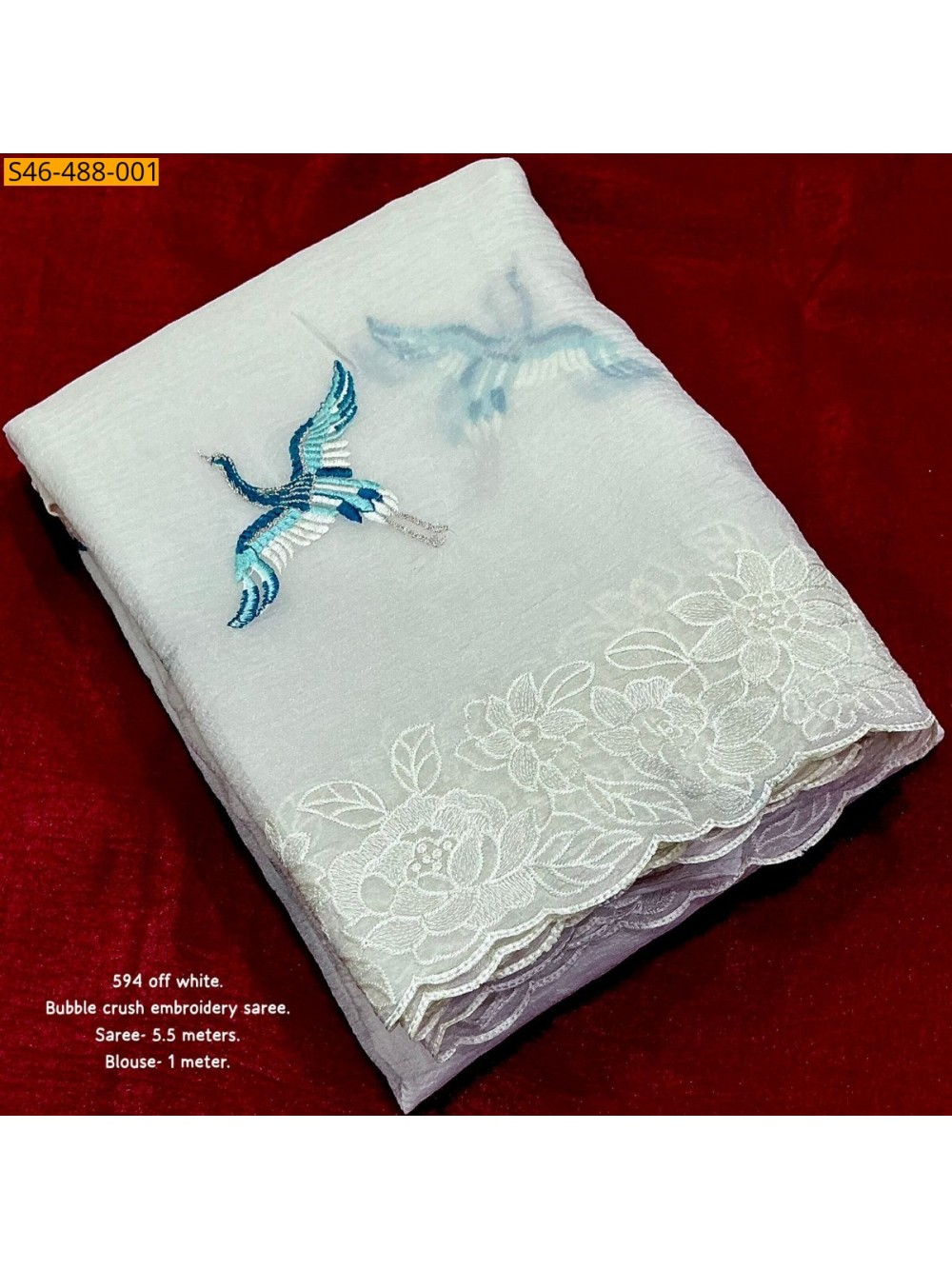 White Fancy Soft bubble crush saree White Fancy Soft bubble crush saree