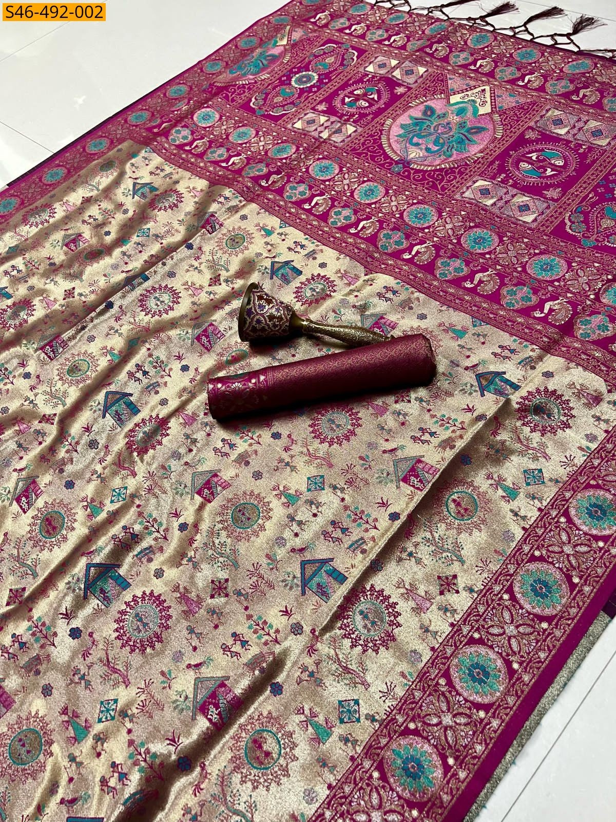 Half white Soft kanjivaram silk Saree